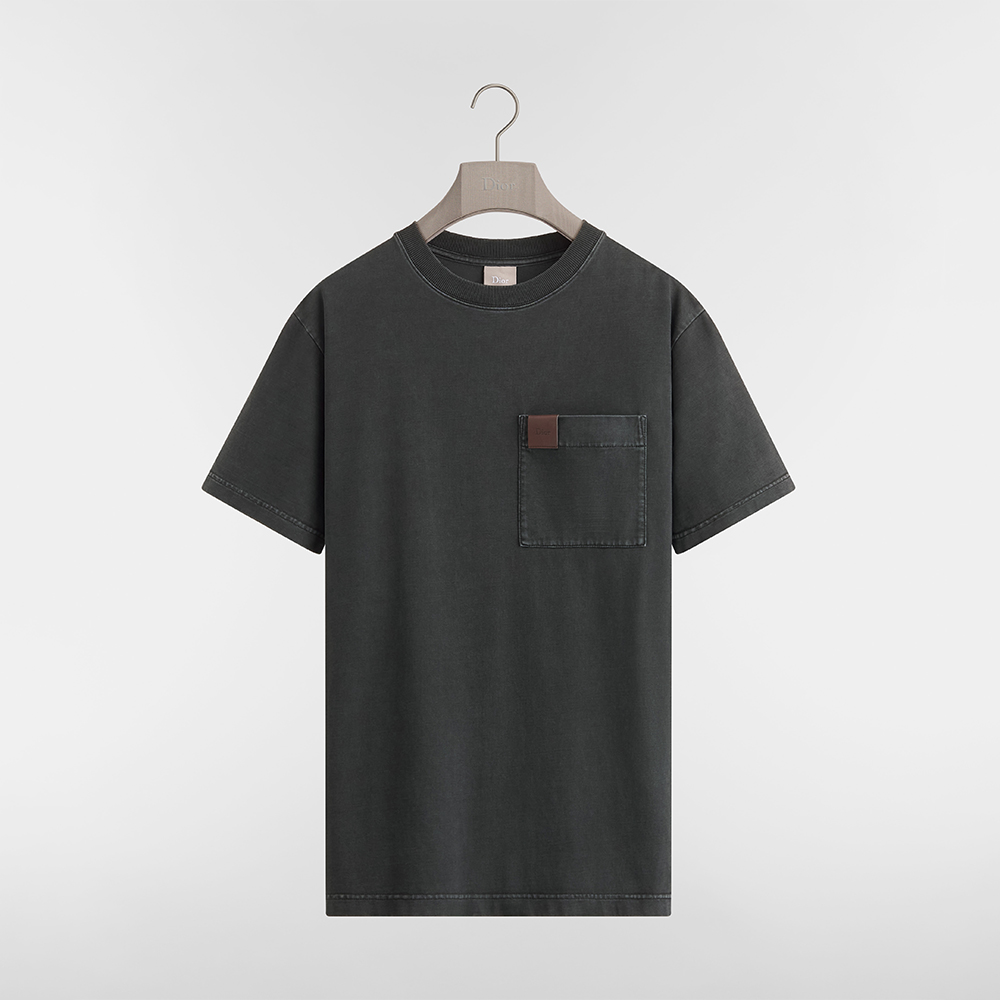 DIOR T-Shirt with Pocket Relaxed Fit Gray Cotton Jersey #386106