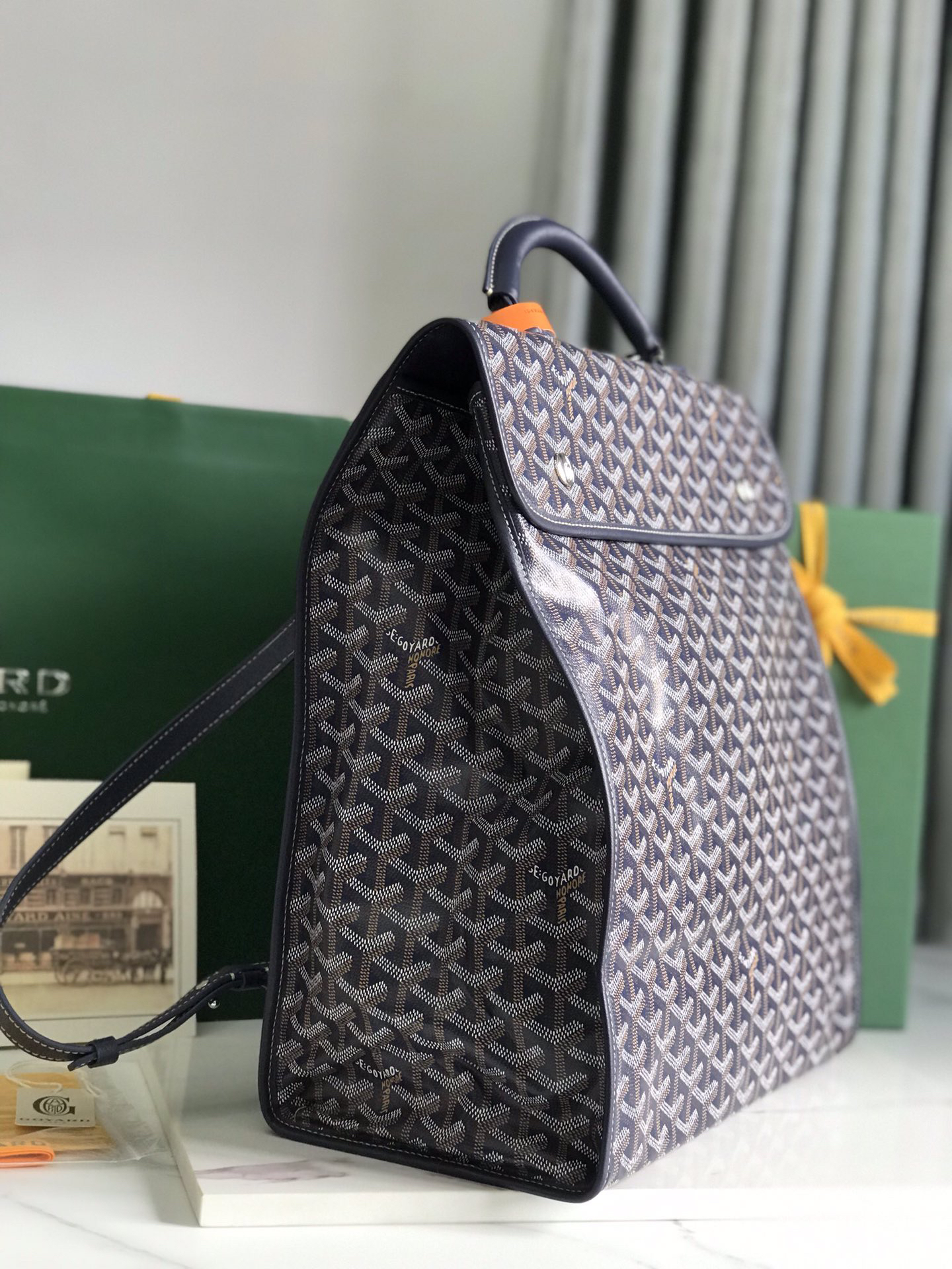 [TOP] Goyard Saint Léger Backpack 37x15x34cm - Dark Blue - 711 Luxury