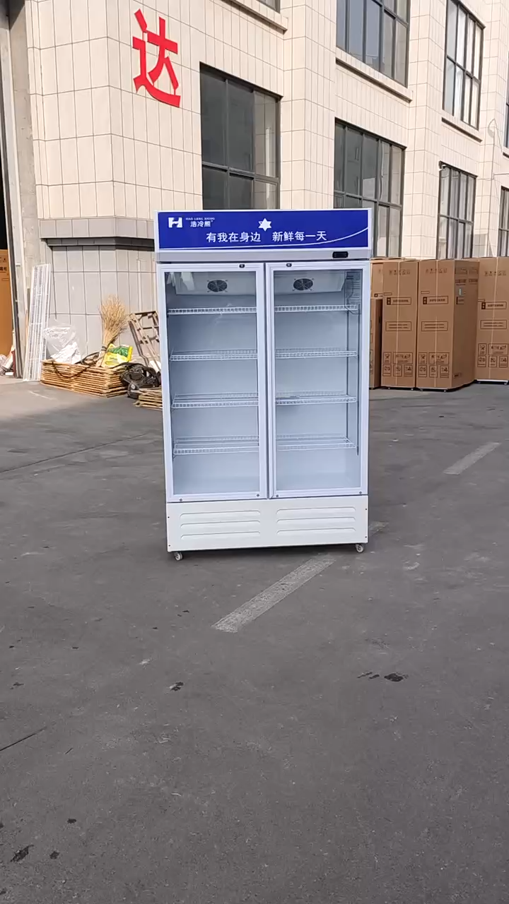 2-door commercial dual-temperature air-cooled upright beverage display refrigerator--1.48CBM