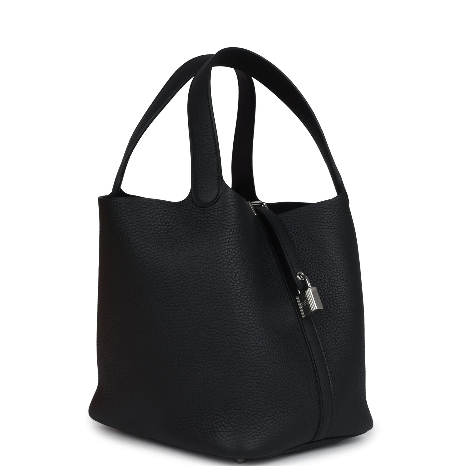 Hermes Picotin Lock  Black Clemence Palladium Hardware