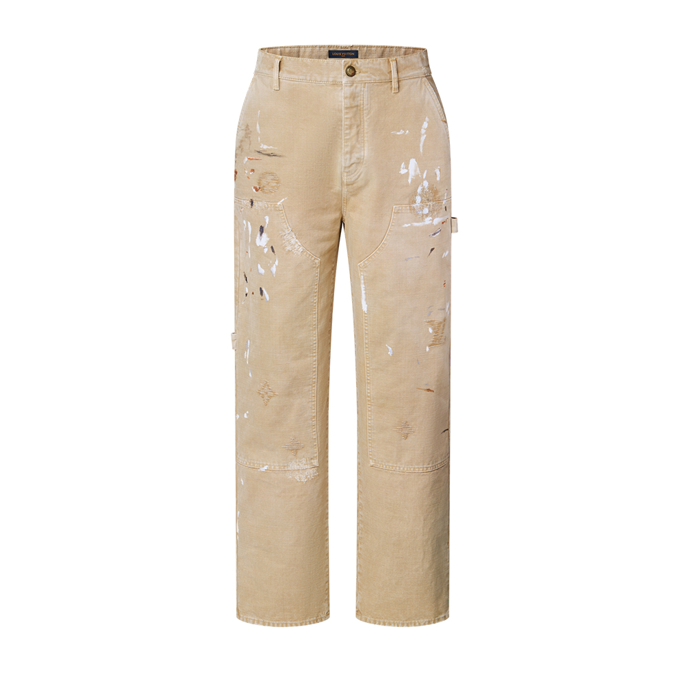 LOUIS VUITTON Embellished Denim Carpenter Pants #386539