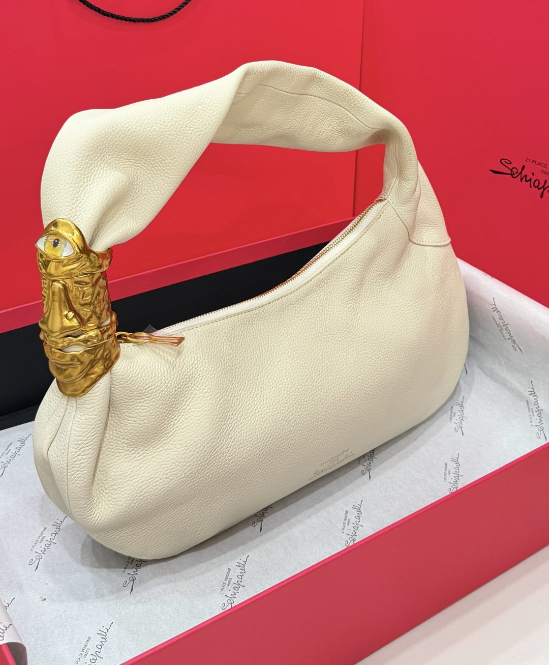 [TOP] Schiaparelli Soufflé Bag 40x39x27cm - Beige - 711 Luxury