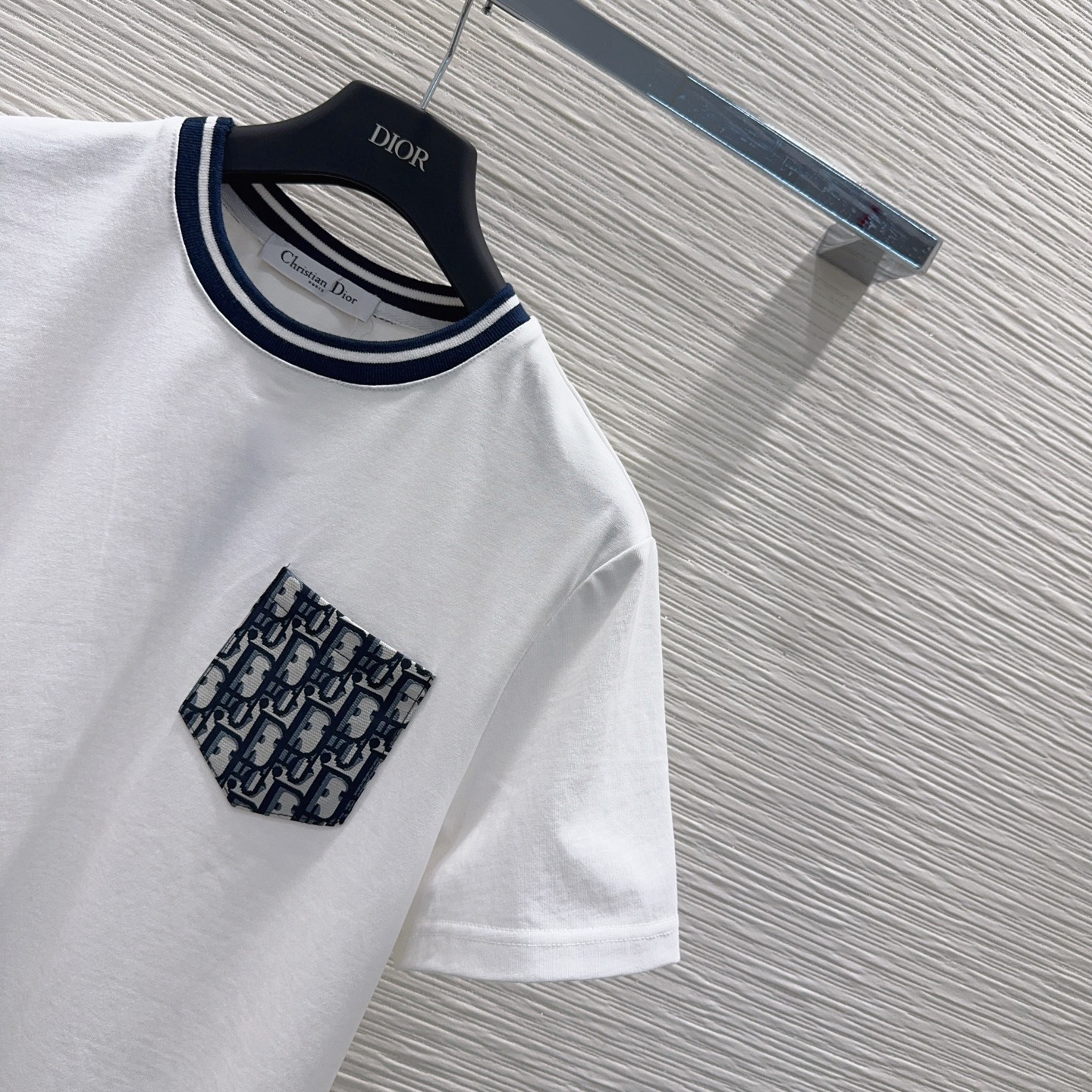 [TOP] Christian Dior Printed T-shirt + Shorts Set - White/Navy Blue