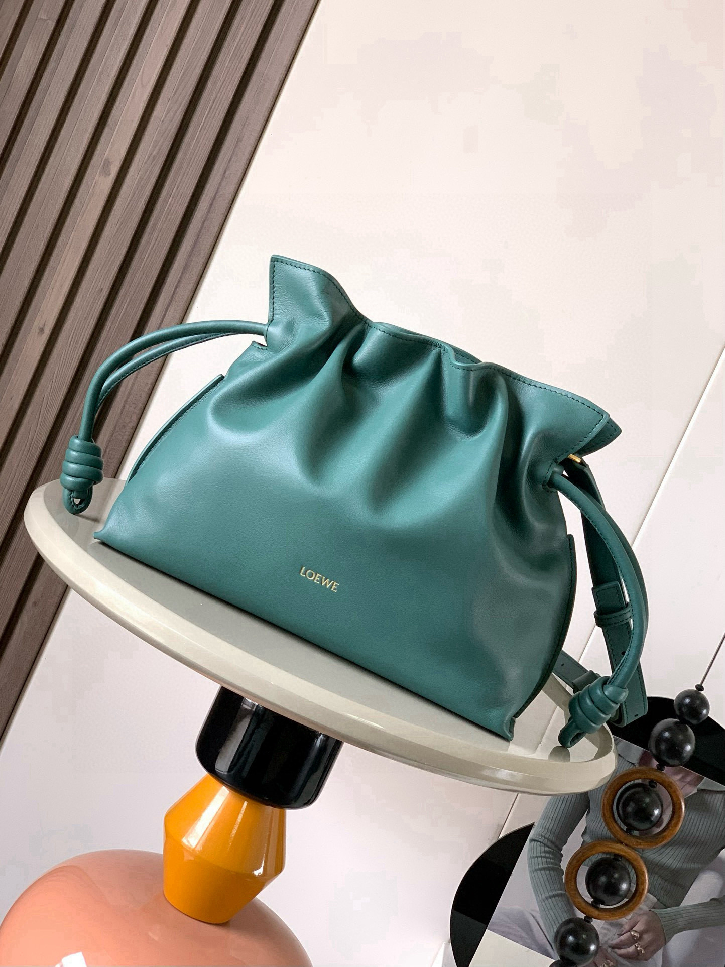 [TOP] LOEWE Flamenco Bag Cowhide Leather 30x24.5x10.5cm - Green