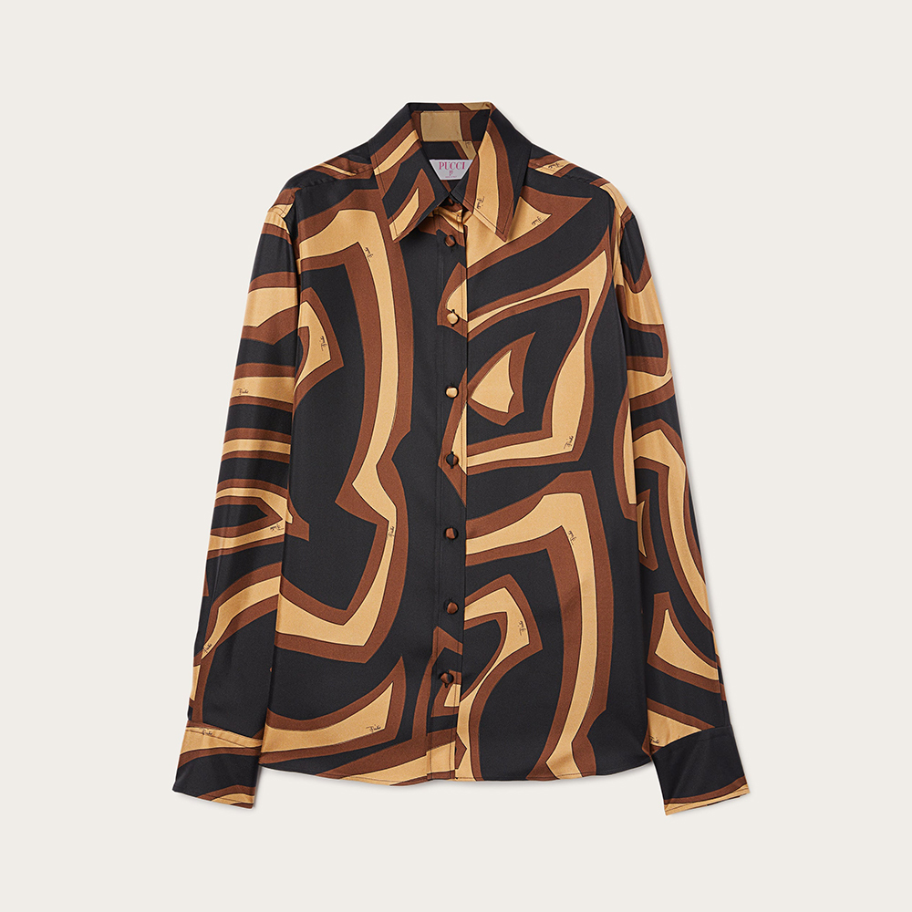 PUCCI Labirinto Print Silk Shirt and Trousers #384048
