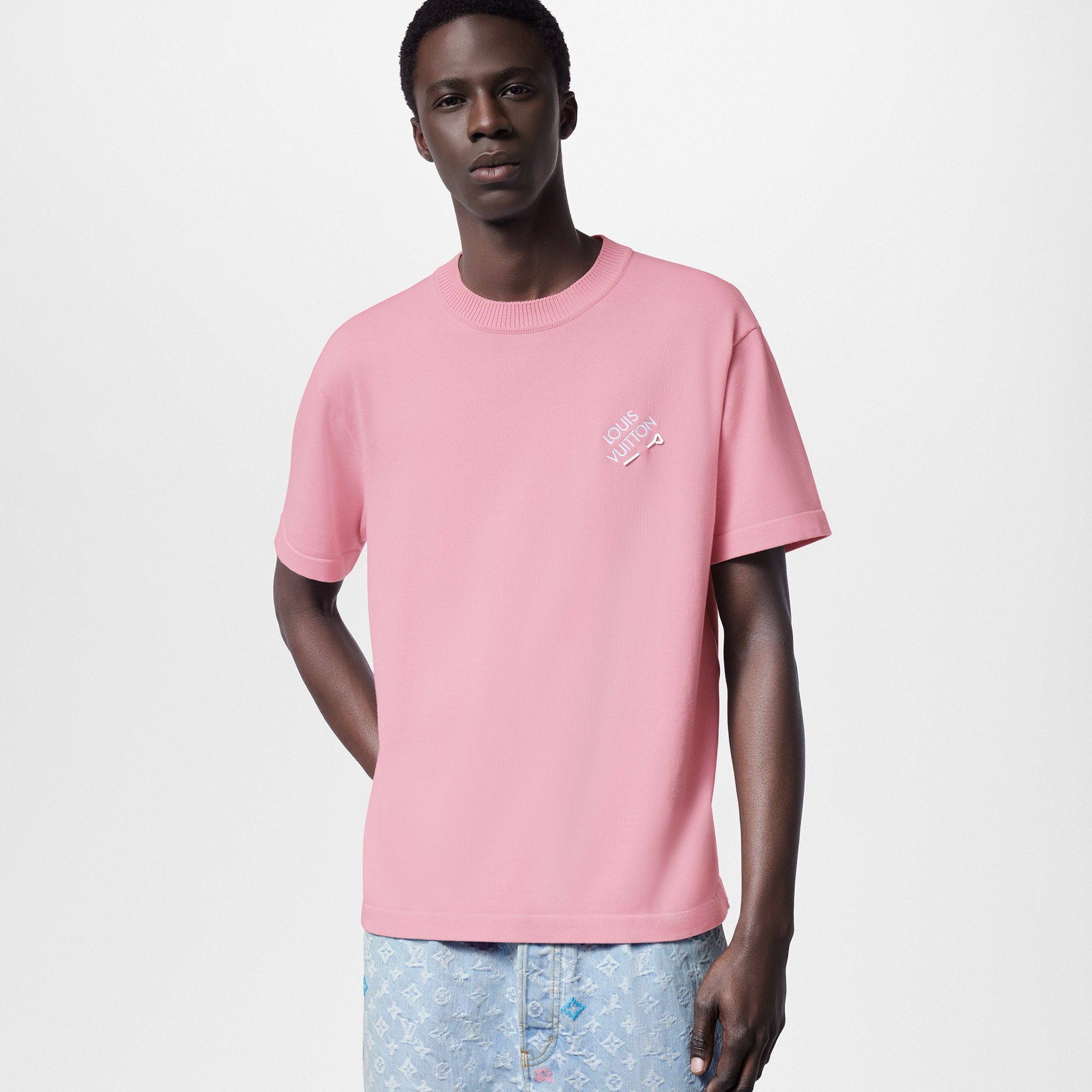 Louis Vuitton pink Clothing Louis Vuitton Pink Cotton Embroidered Jersey Shirt #394897 View 2 | Nigo Office