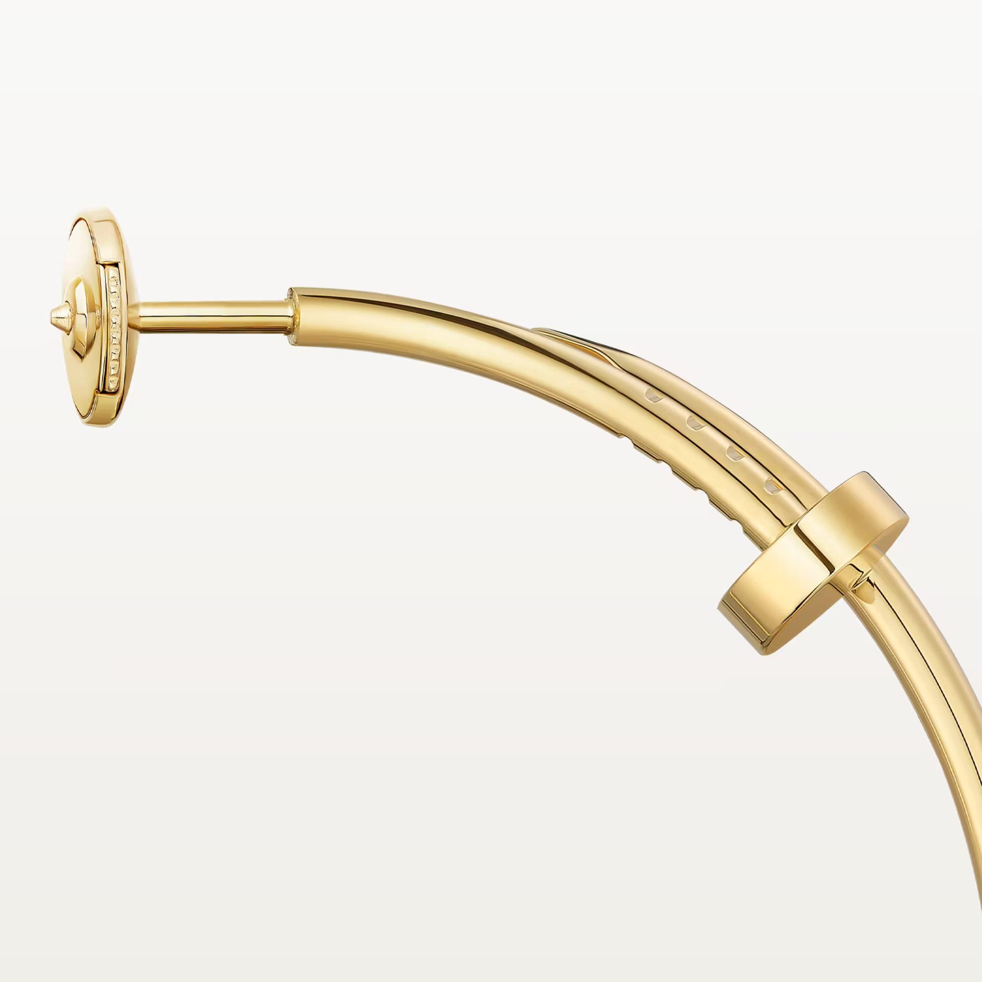 Carty Nails Solo Trace Earrings, Yellow Gold