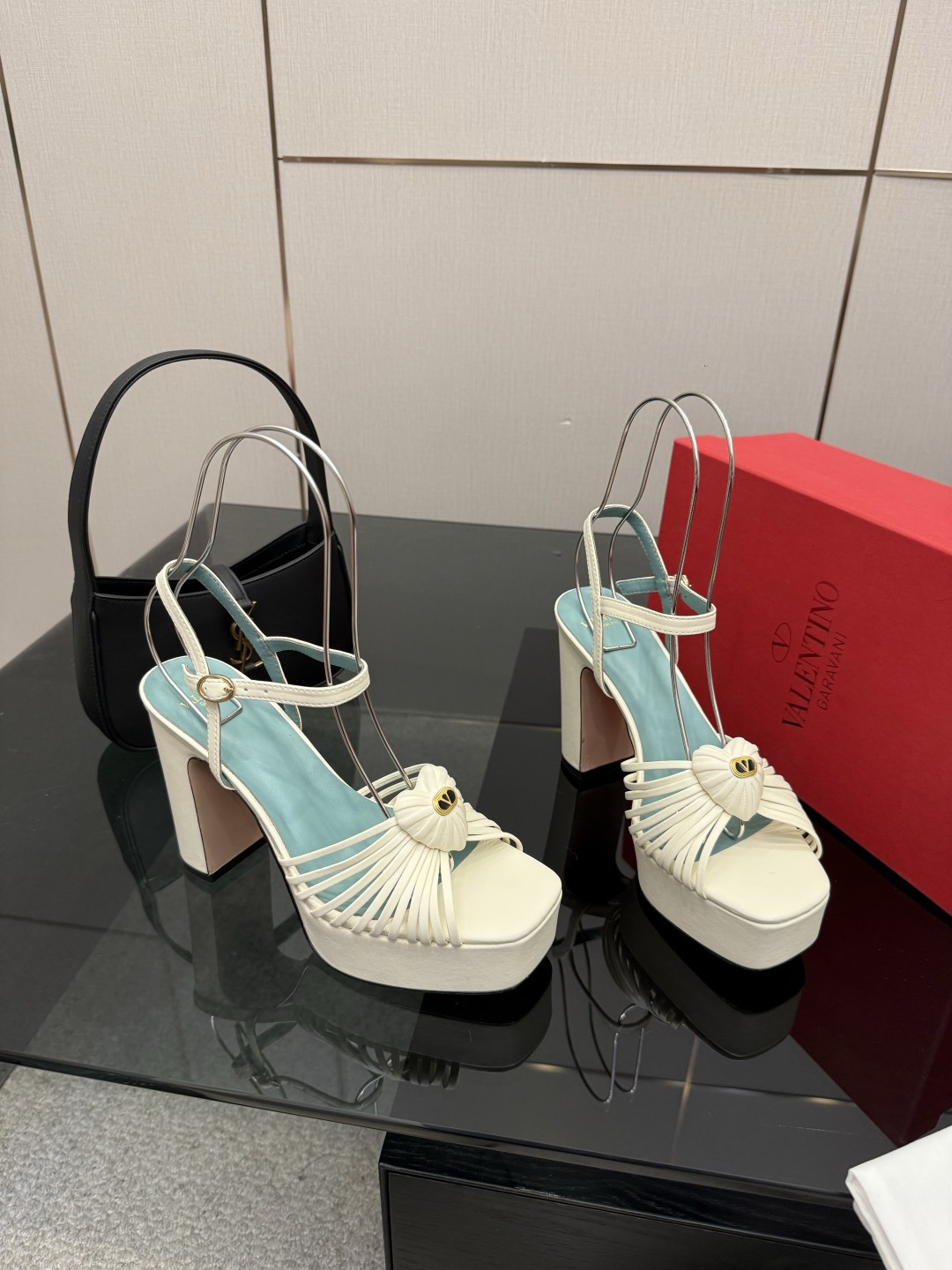 [TOP] VALENTINO High Heel Sandals - White - 711 Luxury
