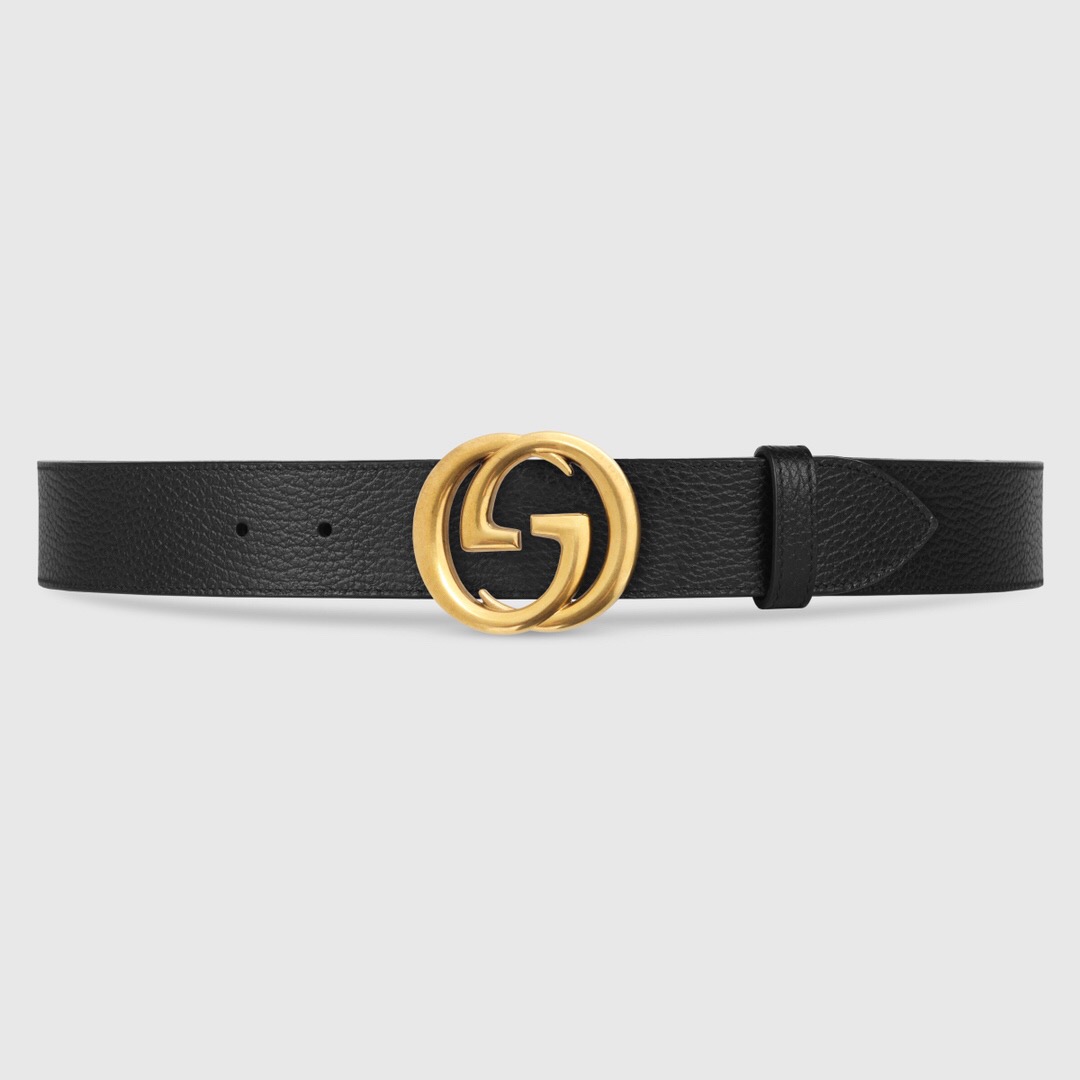 [TOP] GUCCI Men's GG Belt Cowhide 3.8cm - Black - 711 Luxury