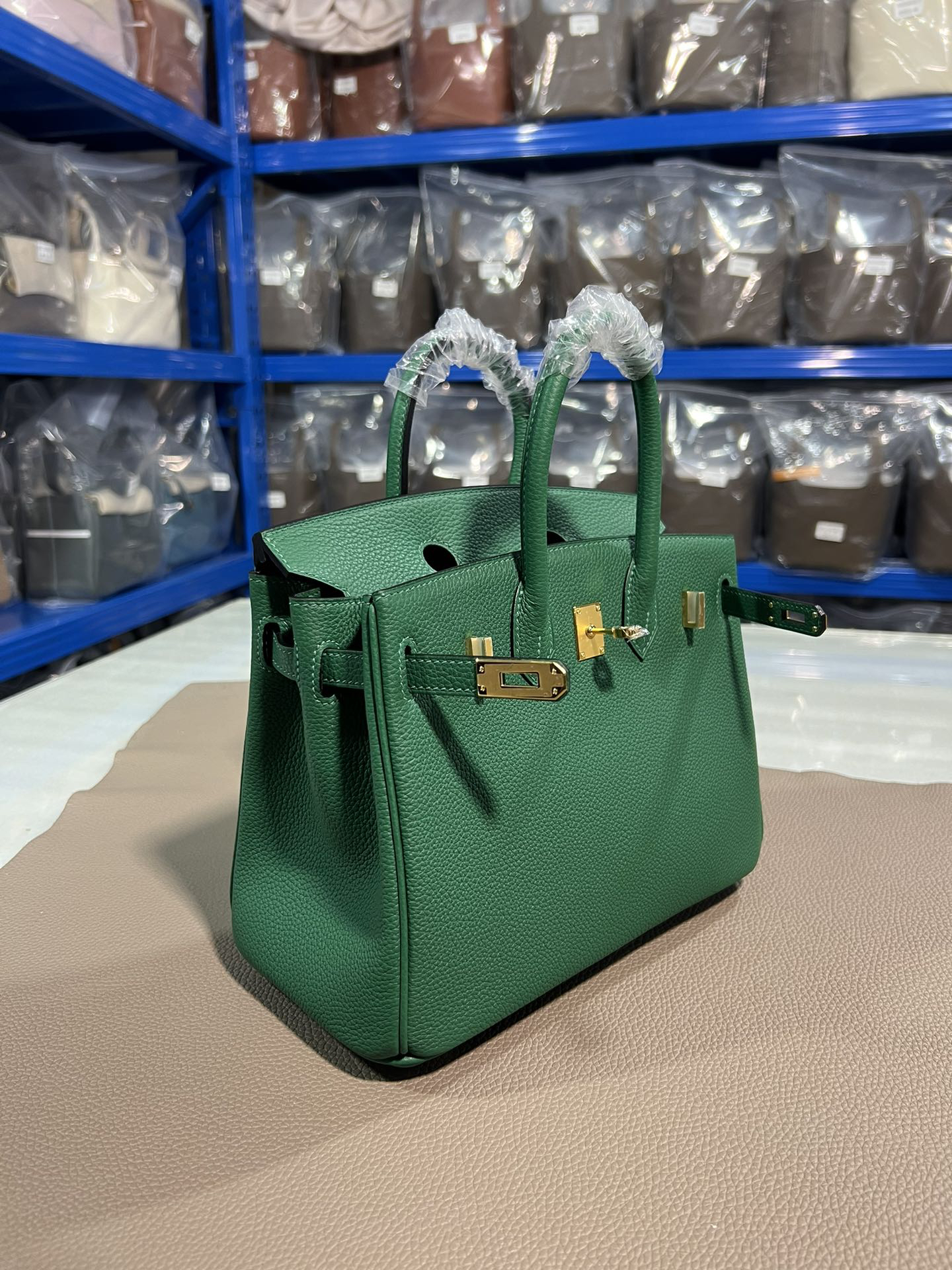 [TOP] HERMES Birkin Togo Leather 25cm - Vert Vertigo & GHW