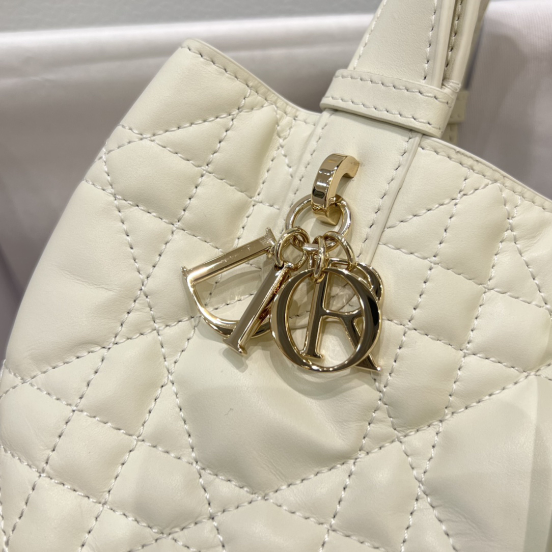 [TOP] Christian Dior Toujours Bag Calfskin 23*14*12cm - White