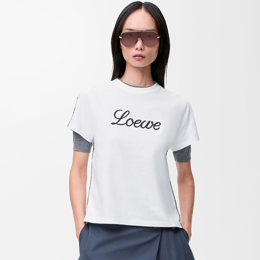LOEWE Relaxed Fit T-shirt in Cotton White #388053