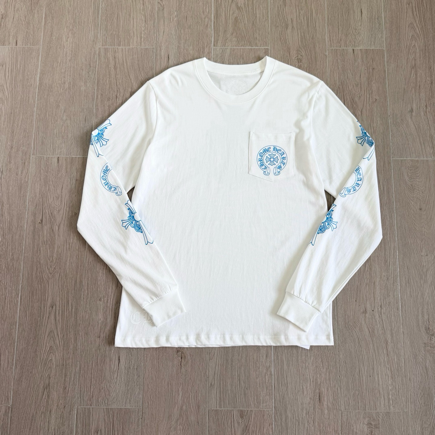Chrome Hearts Blue Cross Long Sleeve T-shirt #387105