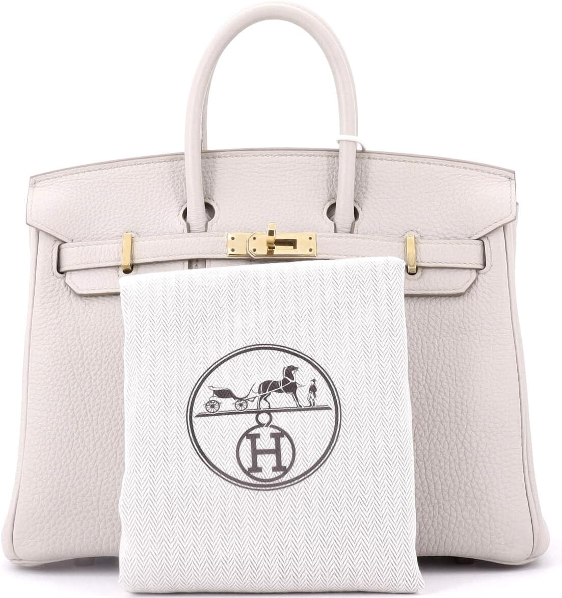 Hermès, Pre-Loved Birkin Handbag Light Togo with Rose Gold Hardware 25, Craie