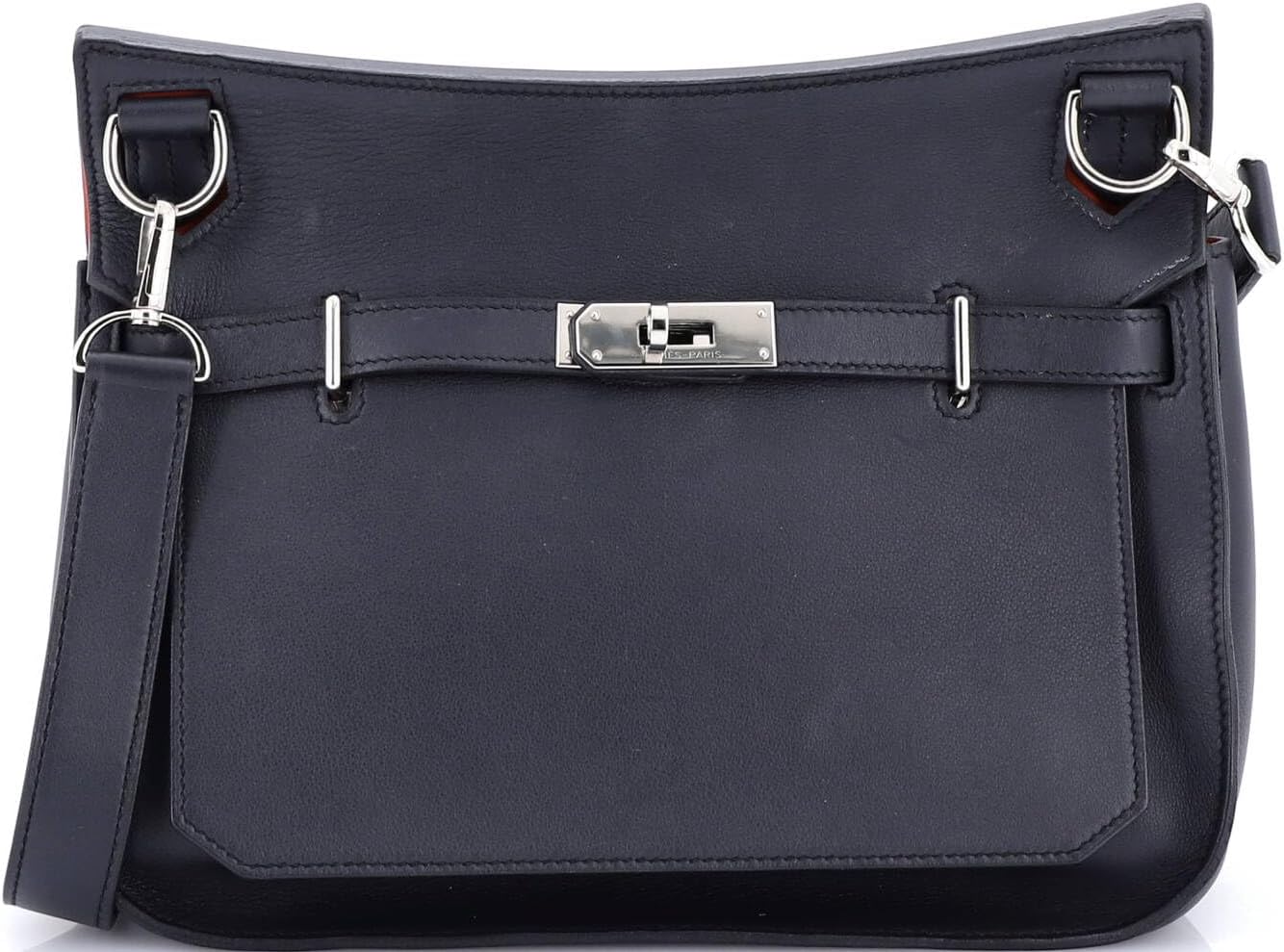 Hermès, Pre-Loved Verso Jypsiere Bag Swift 28, Verso - Bleu Nuit/Orange Poppy