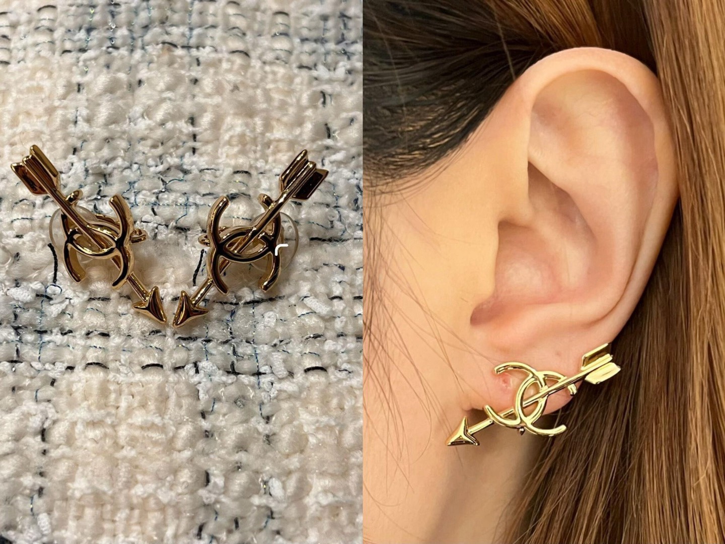 [TOP] CHANEL Earrings - Gold