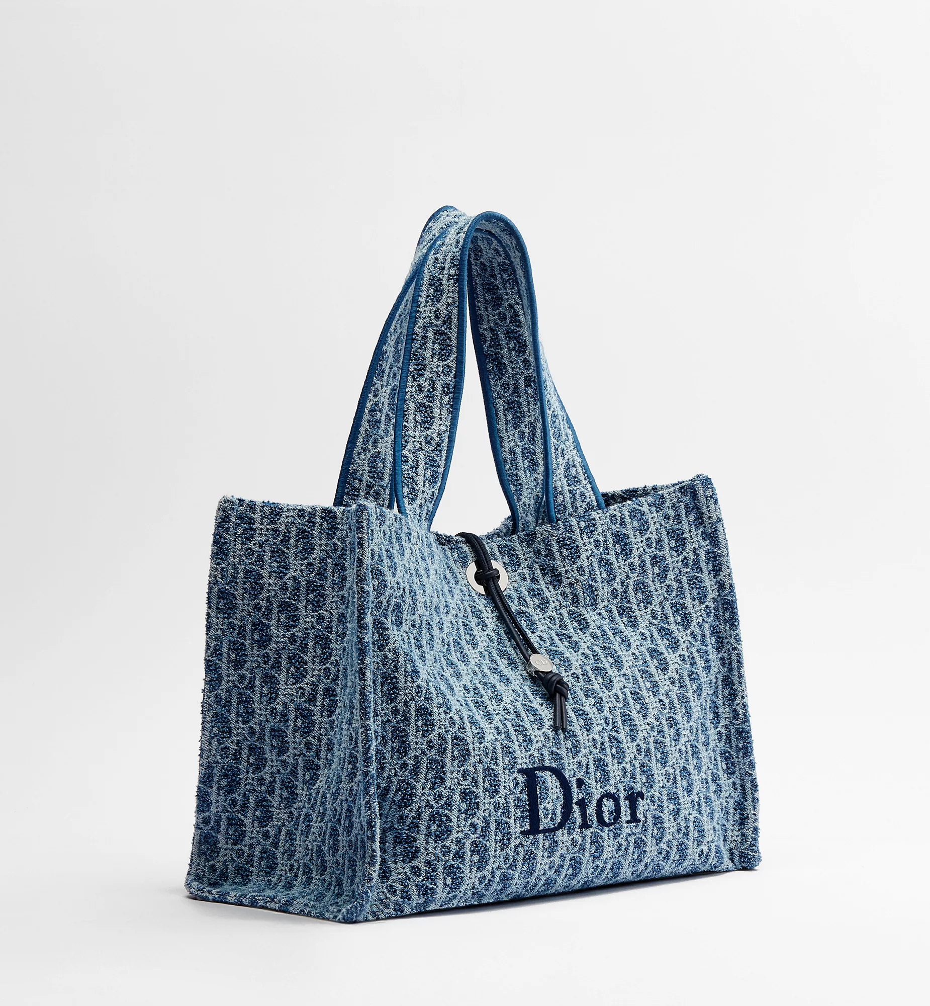 DIOR Dioriviera Medium Spongy Book Tote Blue Spongy Dior Oblique Fabric #396999