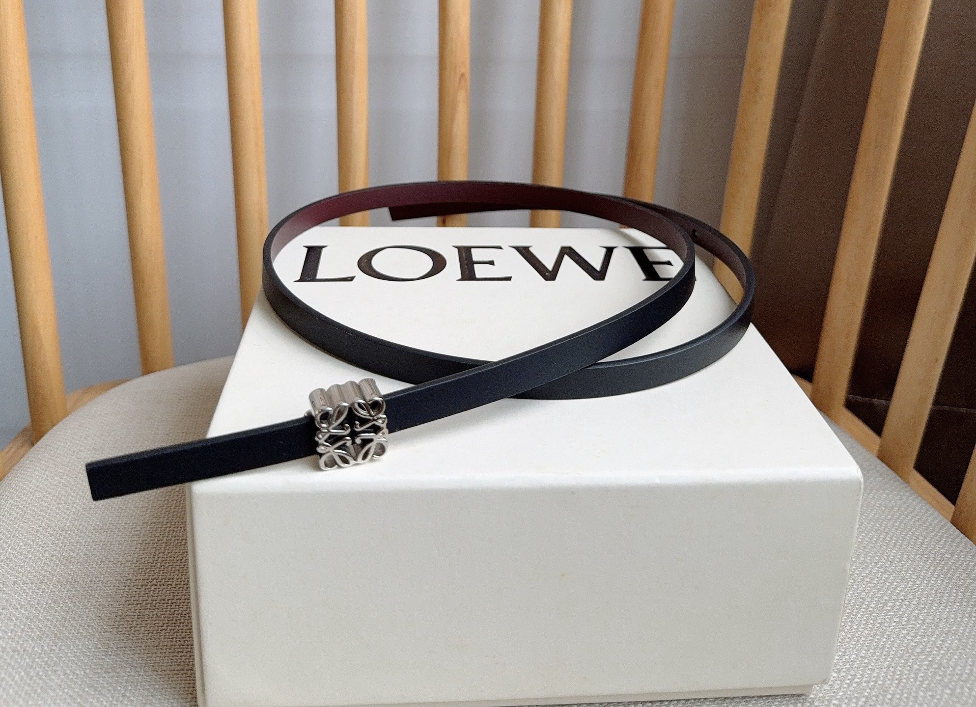 [TOP] LOEWE Leather Belt 1.0cm - Black - 711 Luxury