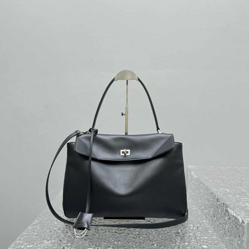 [TOP] BALENCIAGA Rodeo Bag 35x23x11cm - Black & SHW - 711 Luxury