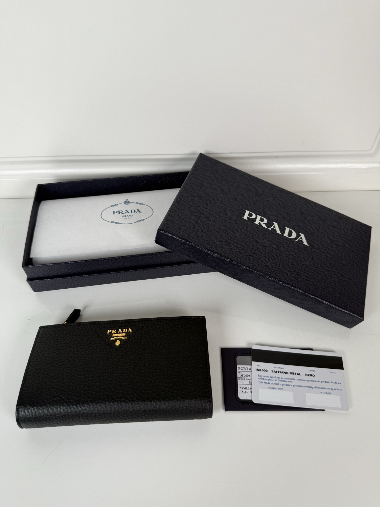 [TOP] PRADA Wallet 16cm*9.5cm - Black - 711 Luxury