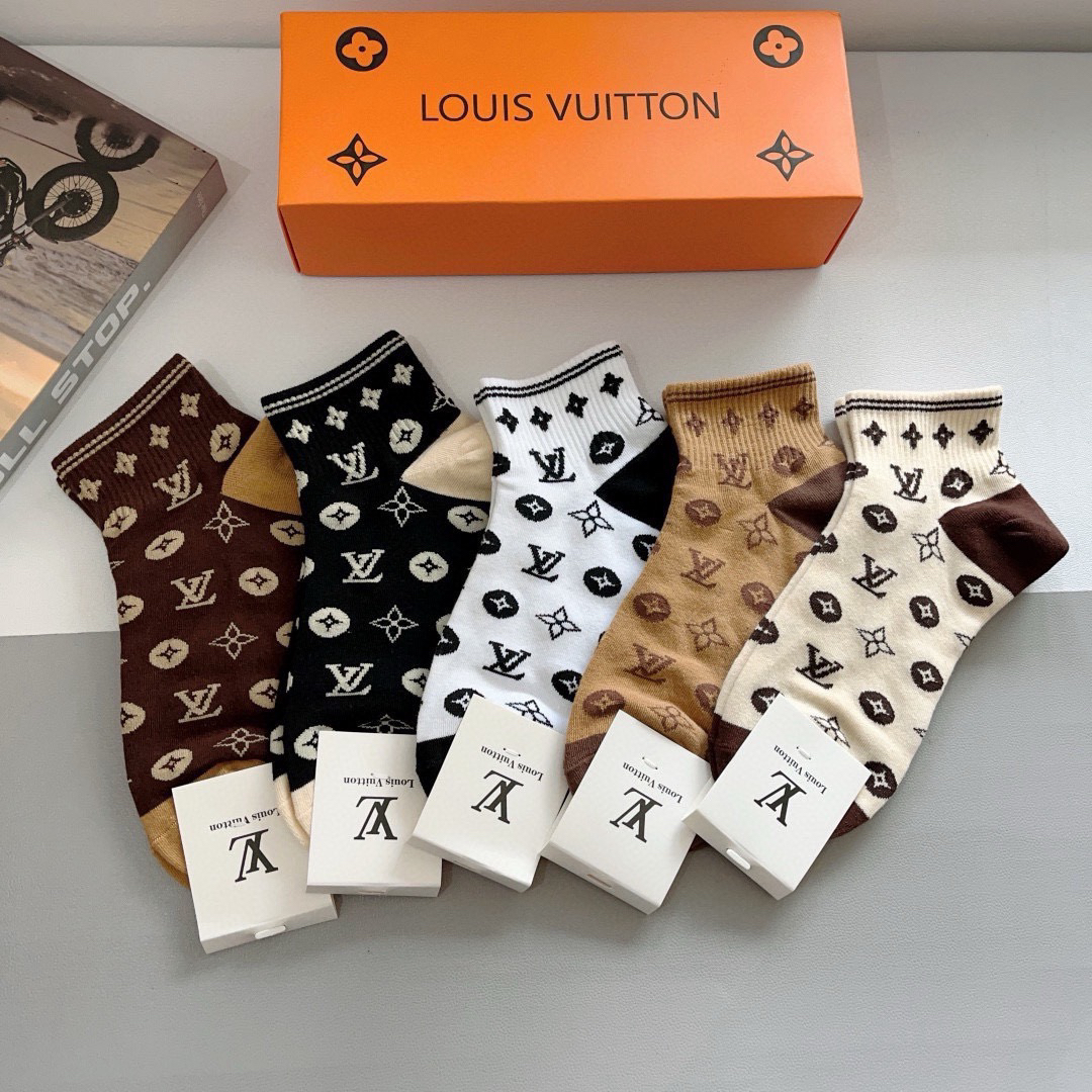 [TOP] Louis Vuitton Socks - 5 Pieces as a Set - 711 Luxury