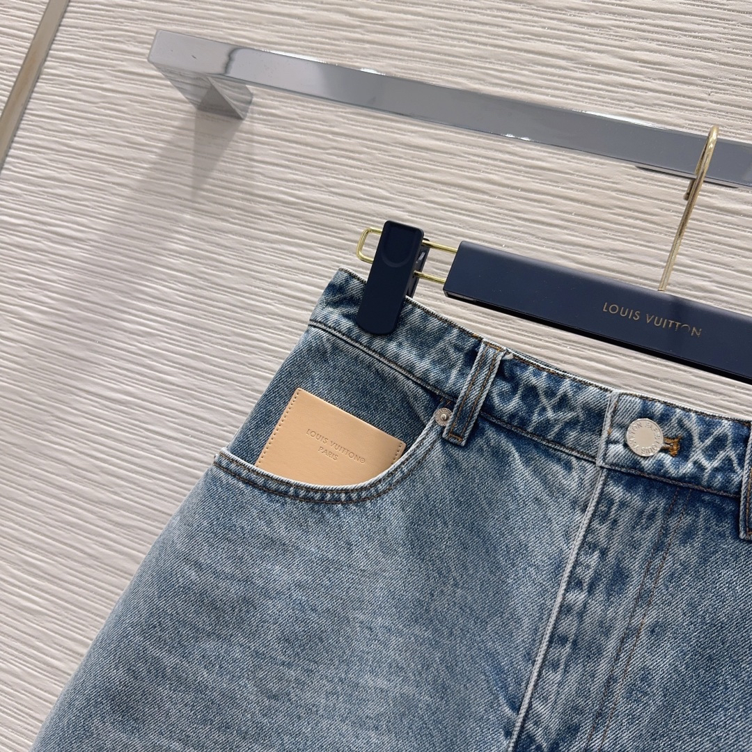 [TOP] Louis Vuitton LV Denim Skirt - Blue