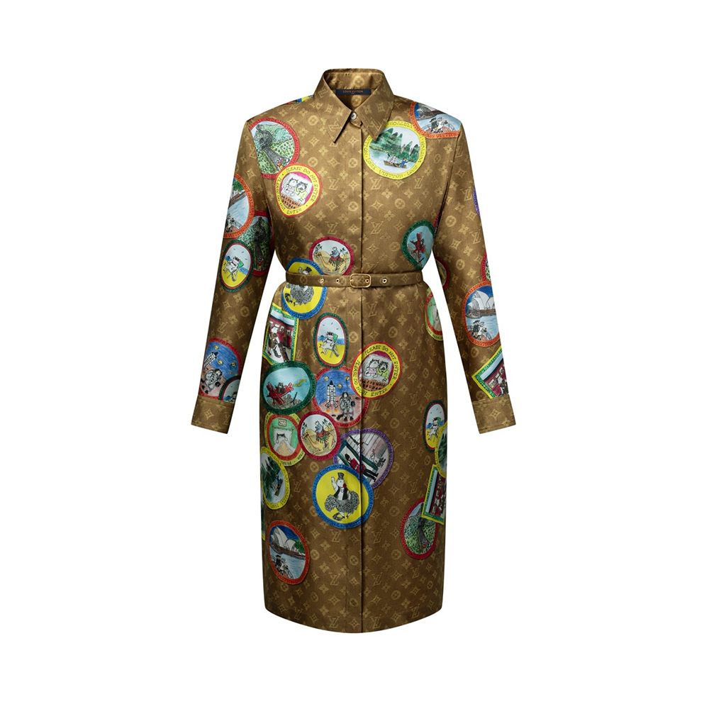 Louis Vuitton Clothing Louis Vuitton Cat Stamp Monogram Shirt Dress View 2 | Nigo Office