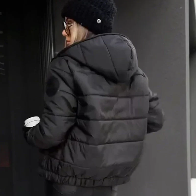 Damen lässige, warme Jacke mit Kapuze