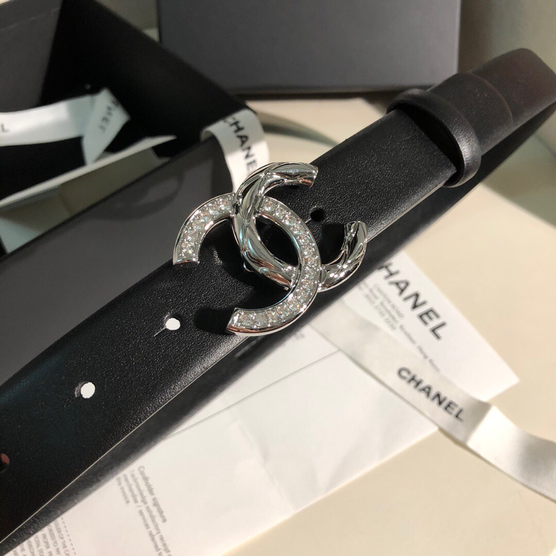 [TOP] CHANEL Cowhide Belt 3 cm - Black - 711 Luxury