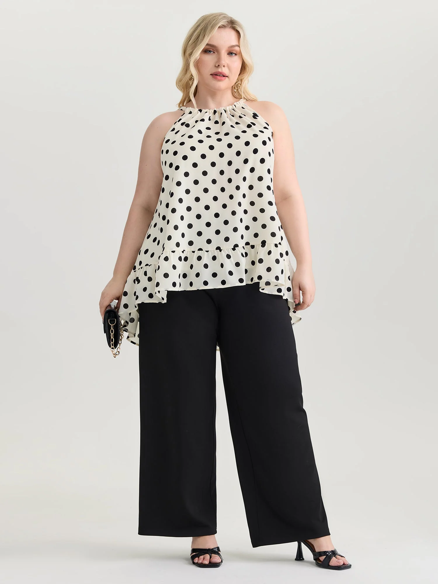 Polka Dot Charm Flowy Tank Top