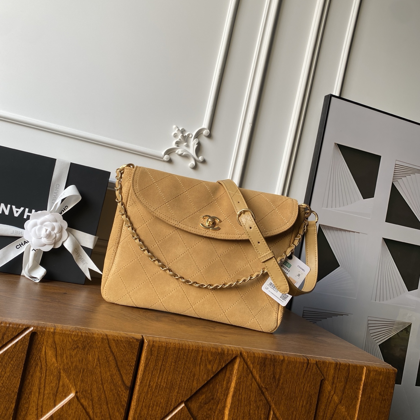 [TOP] CHANEL Suede Messenger Bag 24×30×8cm - Brown