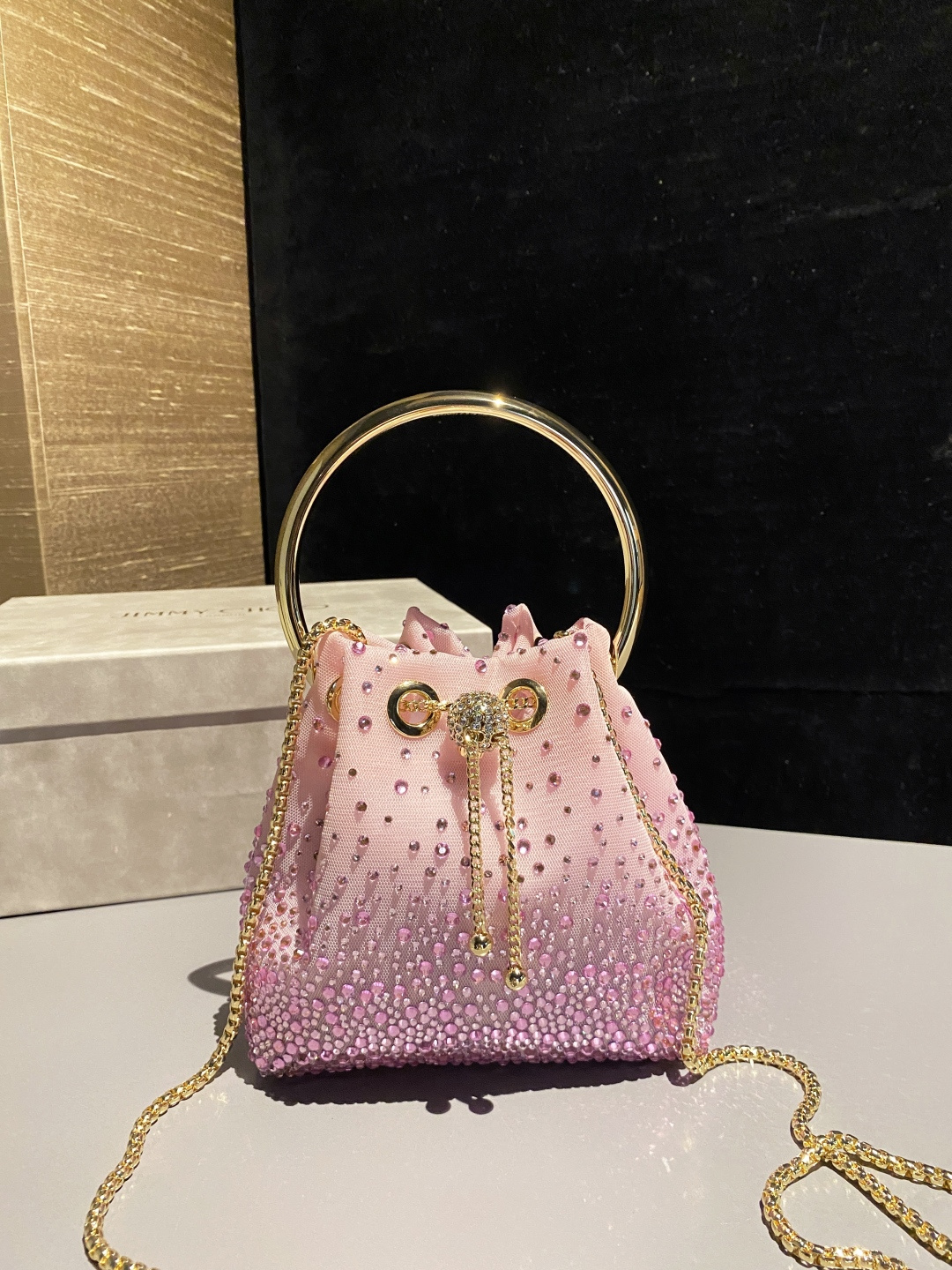 [TOP] JIMMY CHOO Bon Bon Bag 16x15x9.5cm - Pink - 711 Luxury