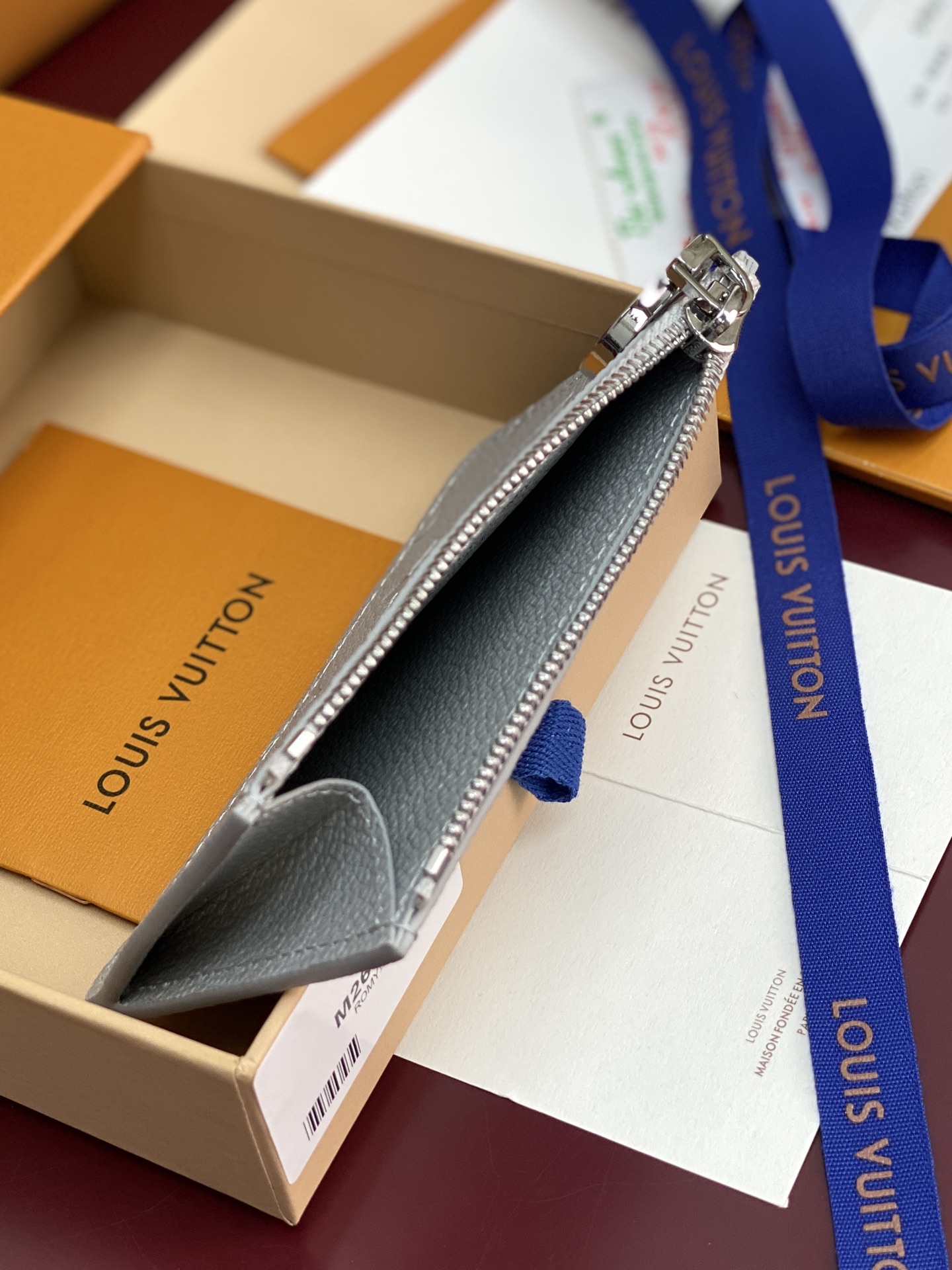 [TOP] Louis Vuitton LV Romy Card Holder 12x8x0.8cm - Pearl Silver