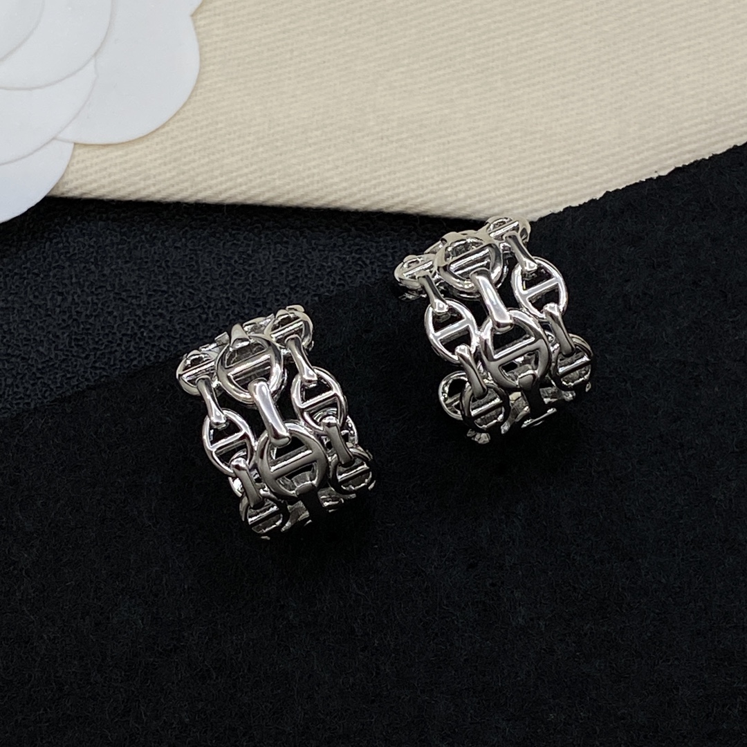 [TOP] HERMES Earrings - Silver