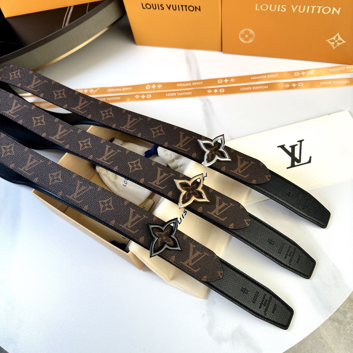 [TOP] Louis Vuitton LV Monogram Belt 3.5cm - 3 Colors