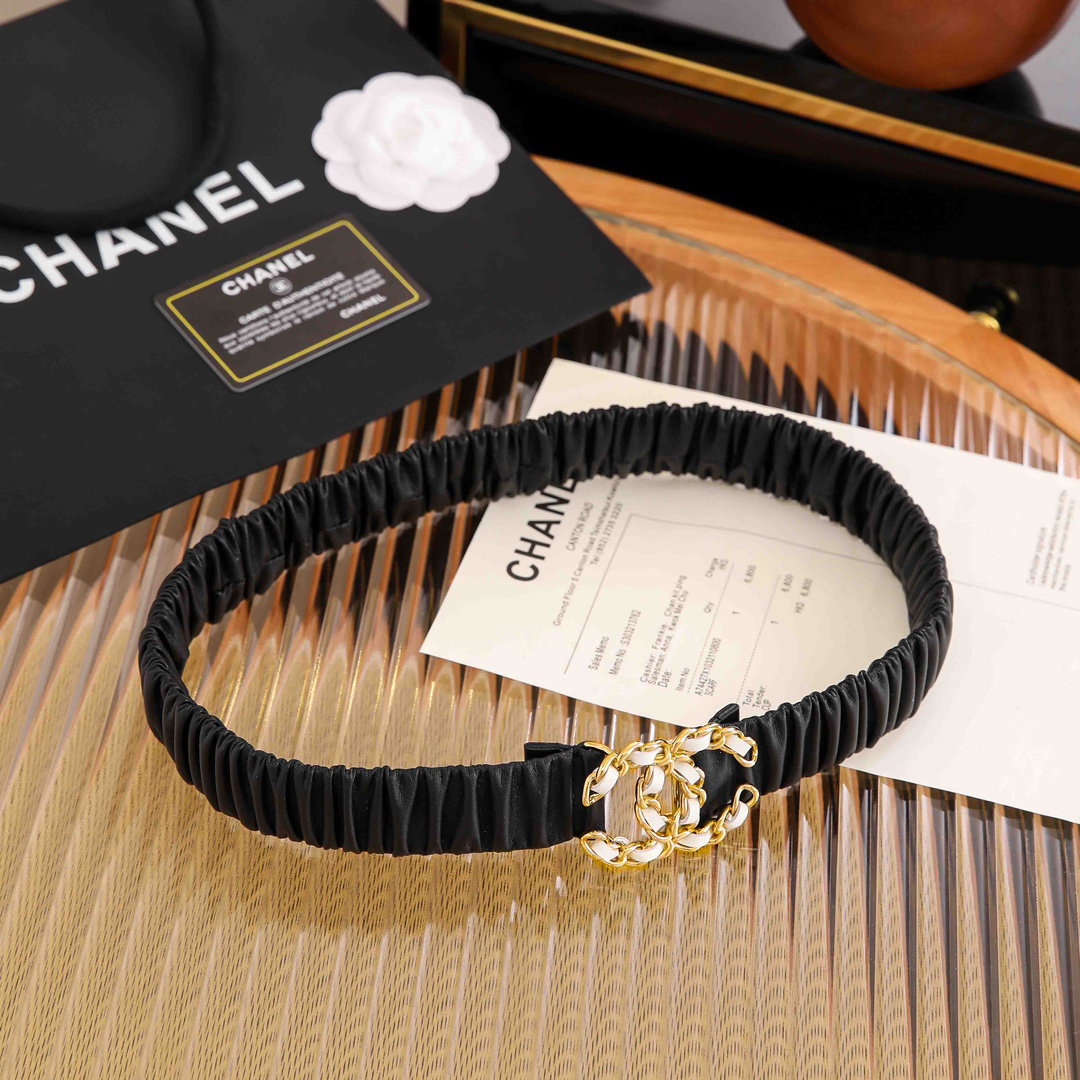 [TOP] CHANEL Elasticity Belt 4 Sizes - Black - 711 Luxury