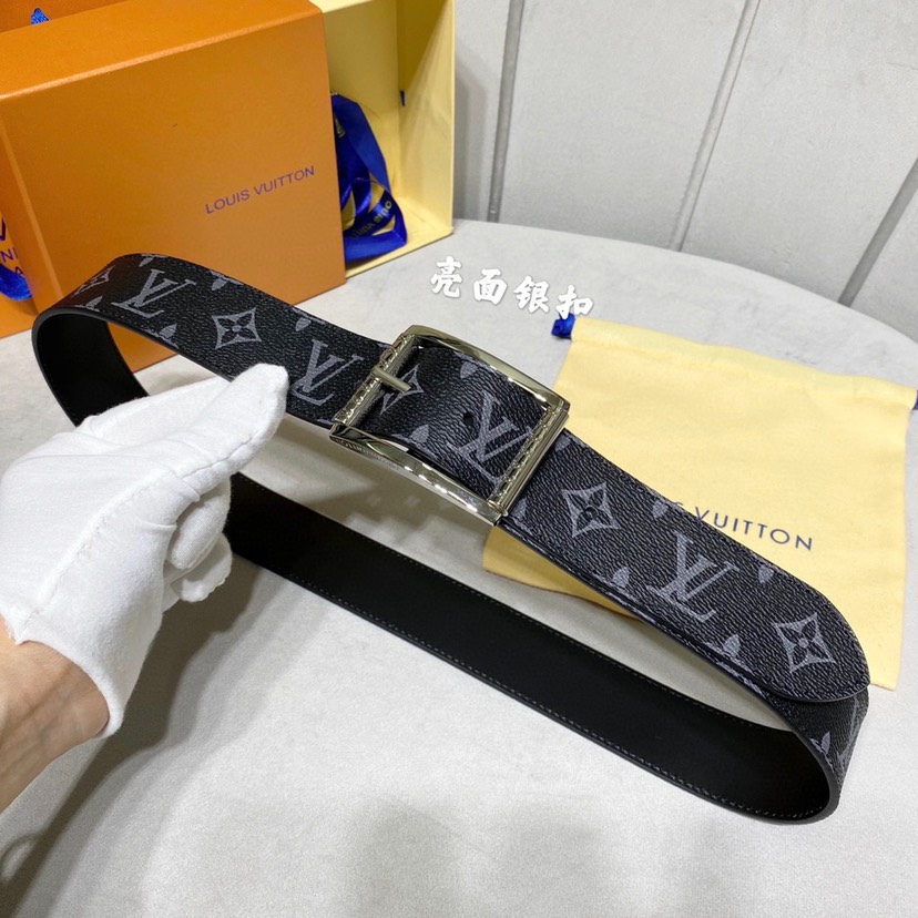 [TOP] Louis Vuitton LV Belt  4cm - Black - 711 Luxury