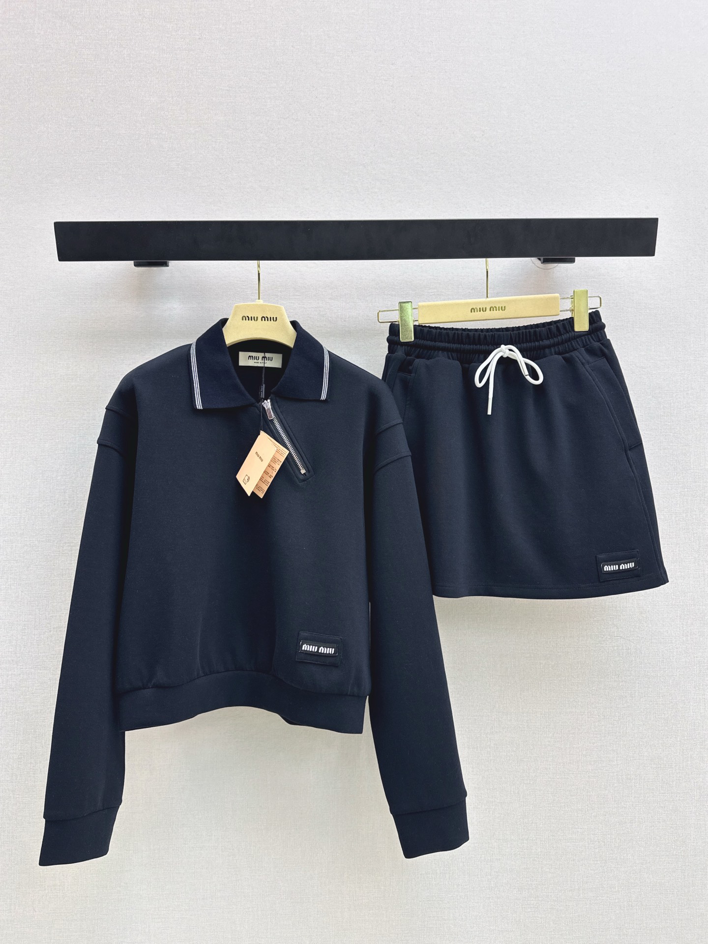 [TOP] Miu Miu Polo + Dress Suit - Black