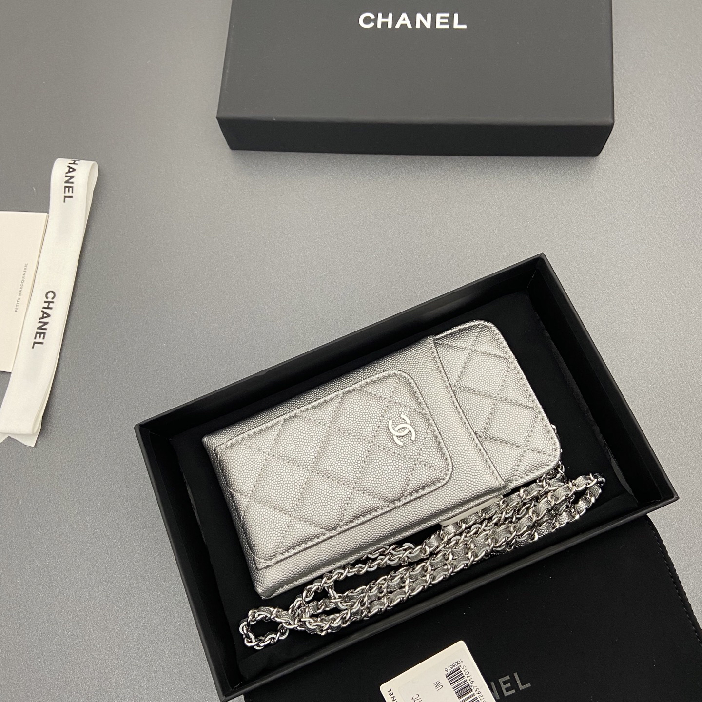 [TOP] CHANEL Phone Bag 18.5-9-3cm - Grey