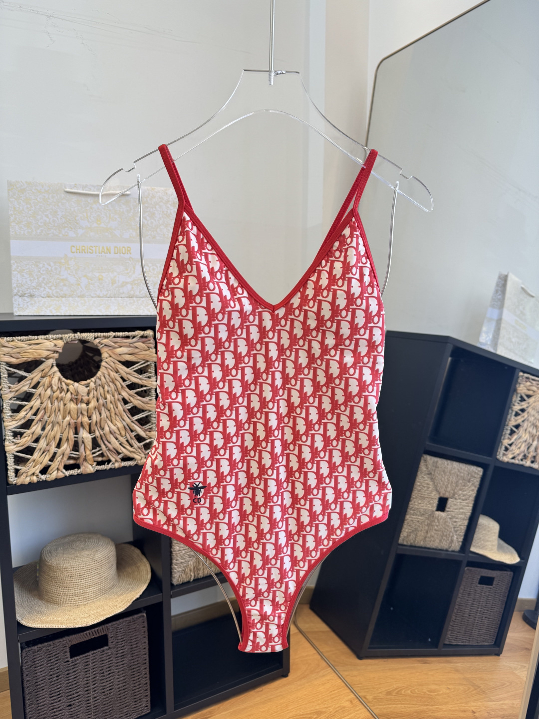 [TOP] Christian Dior One-Piece Swimsuit - Red - 711 Luxury