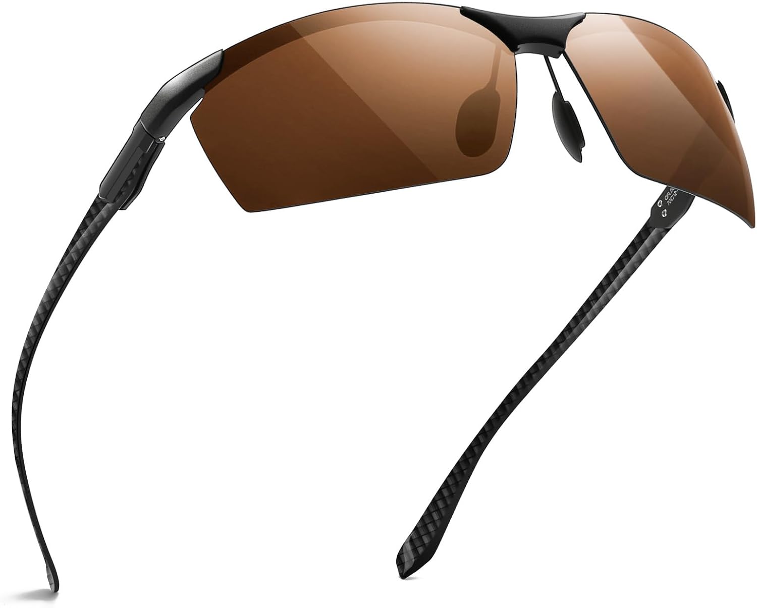 SUNGAIT Carbon Fiber Sunglasses Men Sports Rimless Polarized Shades for Driving Fishing Running Gifts Eye Protection