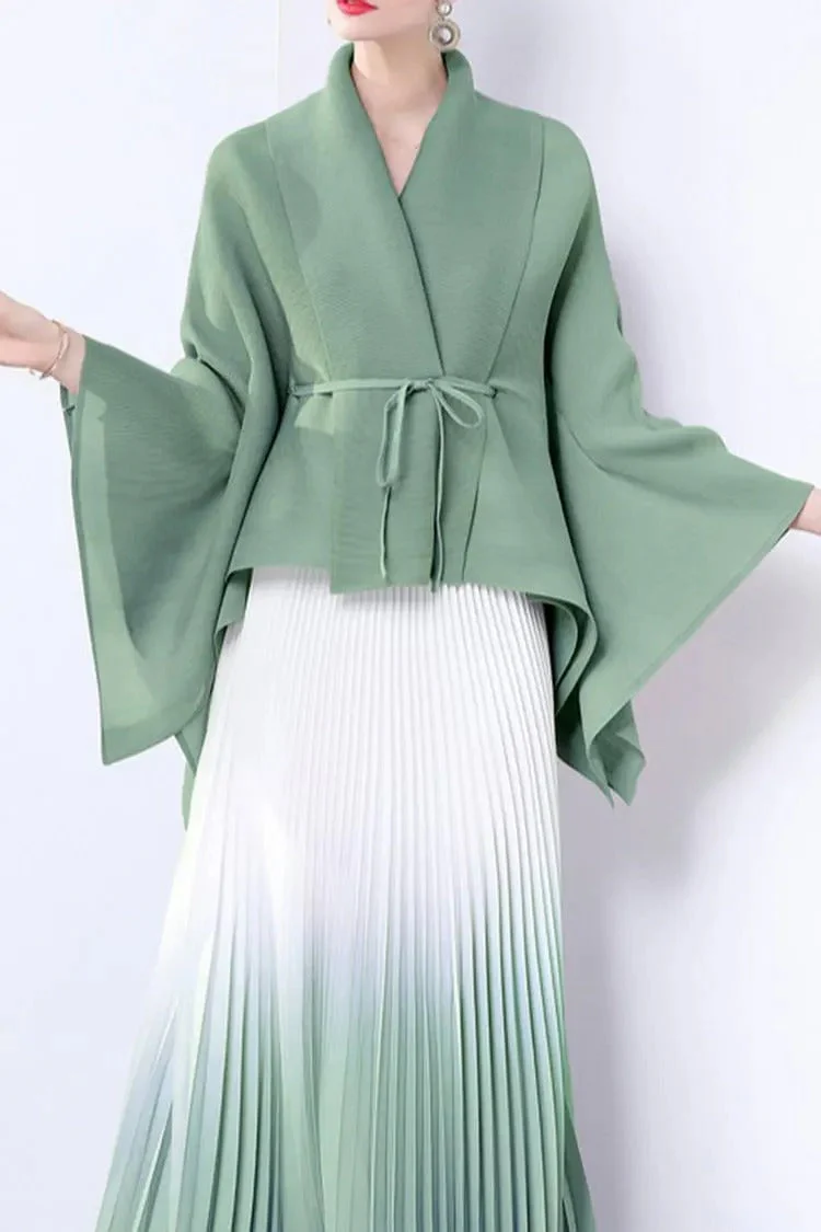 Elegant Pleated Skirt Two-Piece Set
