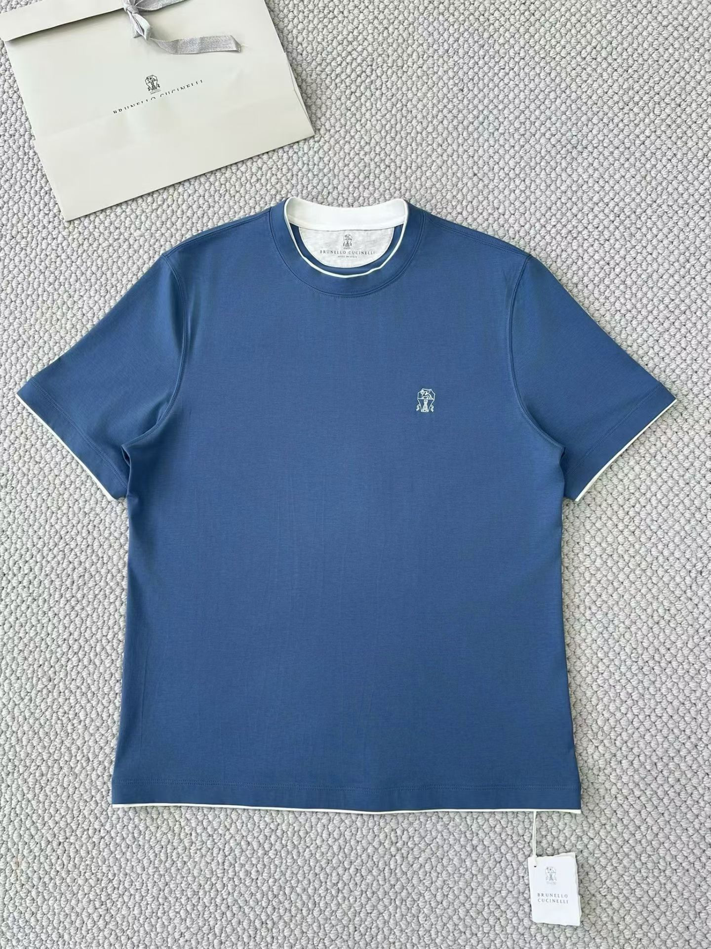 Brunello Cucinelli Men's Knitted Short Sleeves #378348