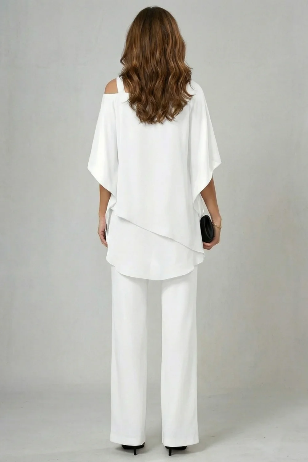 Élaria – Asymmetric chiffon flow – Top and trouser set