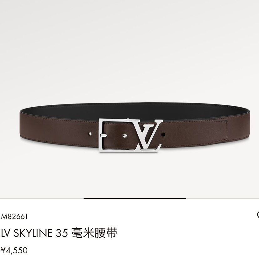 [TOP] Louis Vuitton LV Skyline Belt Lambskin 3.5cm - Brown - 711 Luxury