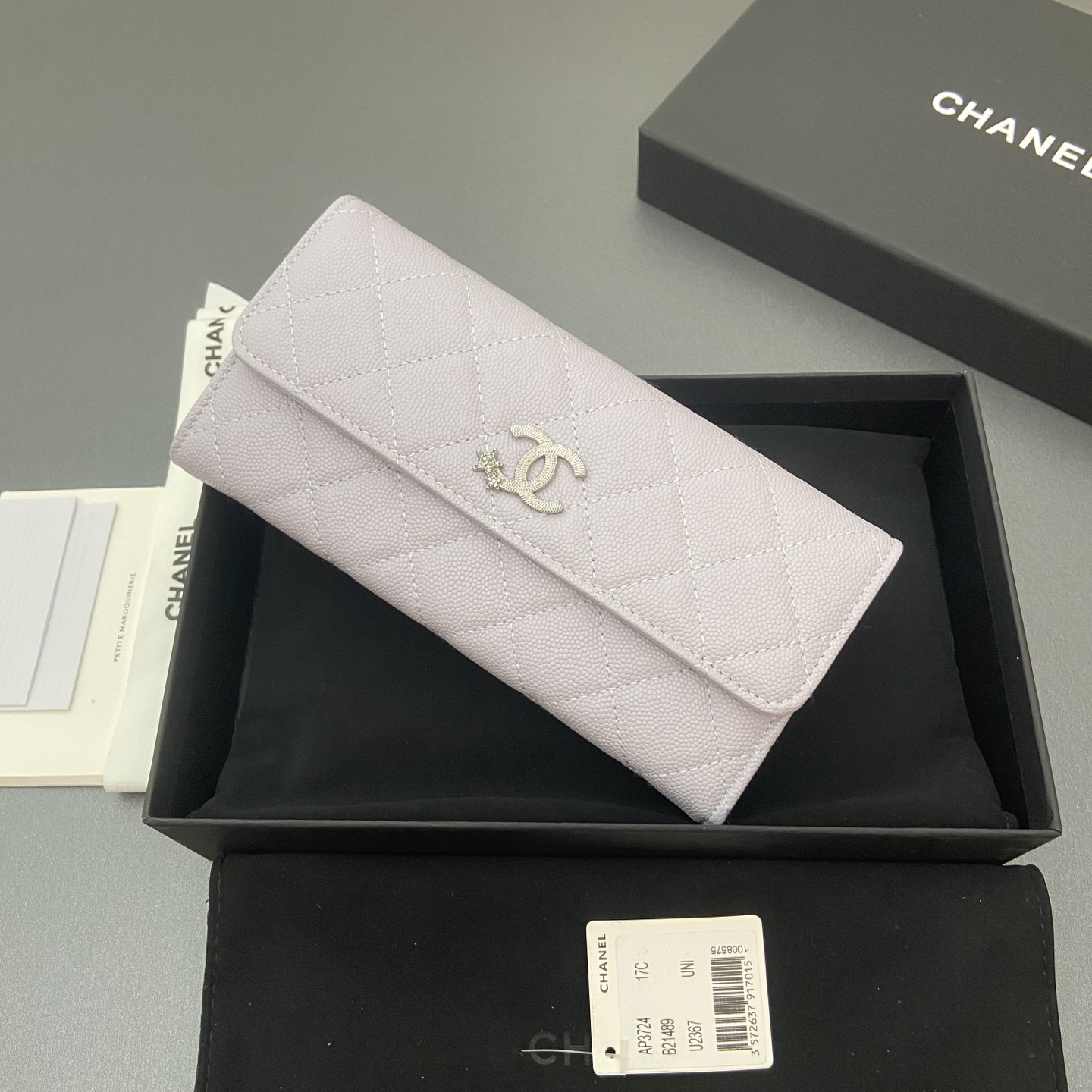 [TOP] CHANEL Caviar Skin Wallet 19cm - Light Purple - SHW - 711 Luxury