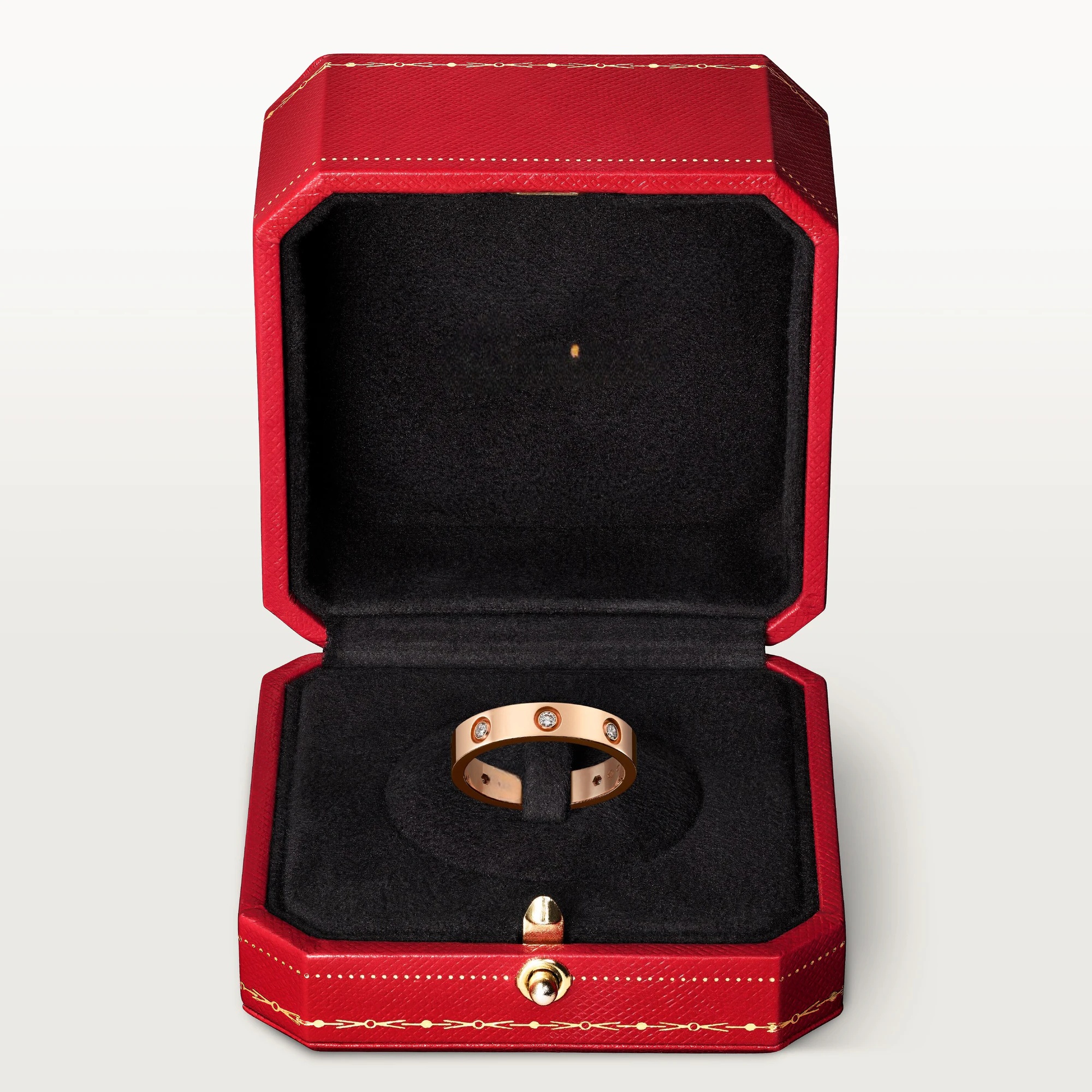 Carty Love Petite Lock Ring, Rose Gold, 8 Moissanite