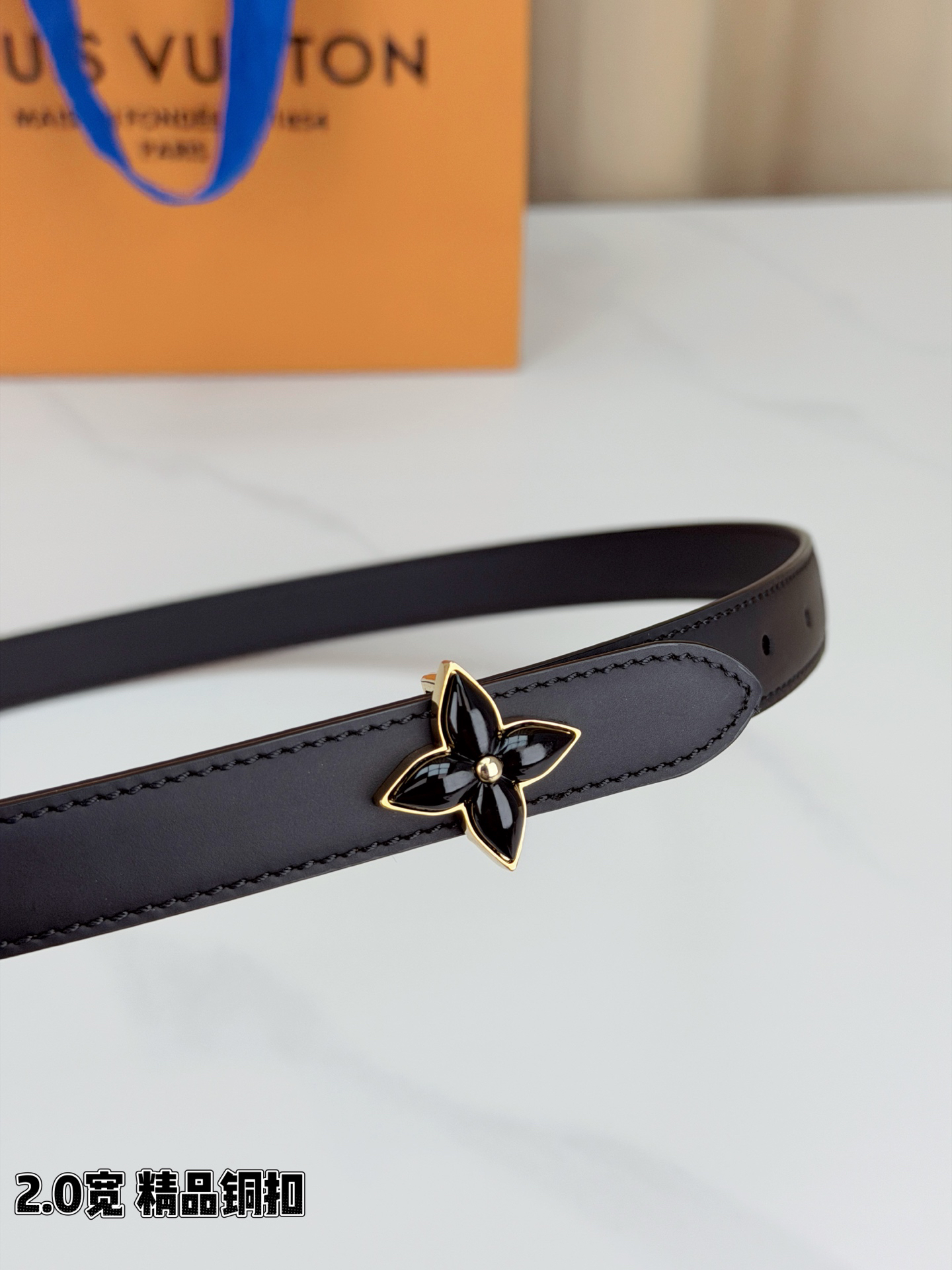 [TOP] Louis Vuitton LV Belt 2 cm - Black - 711 Luxury