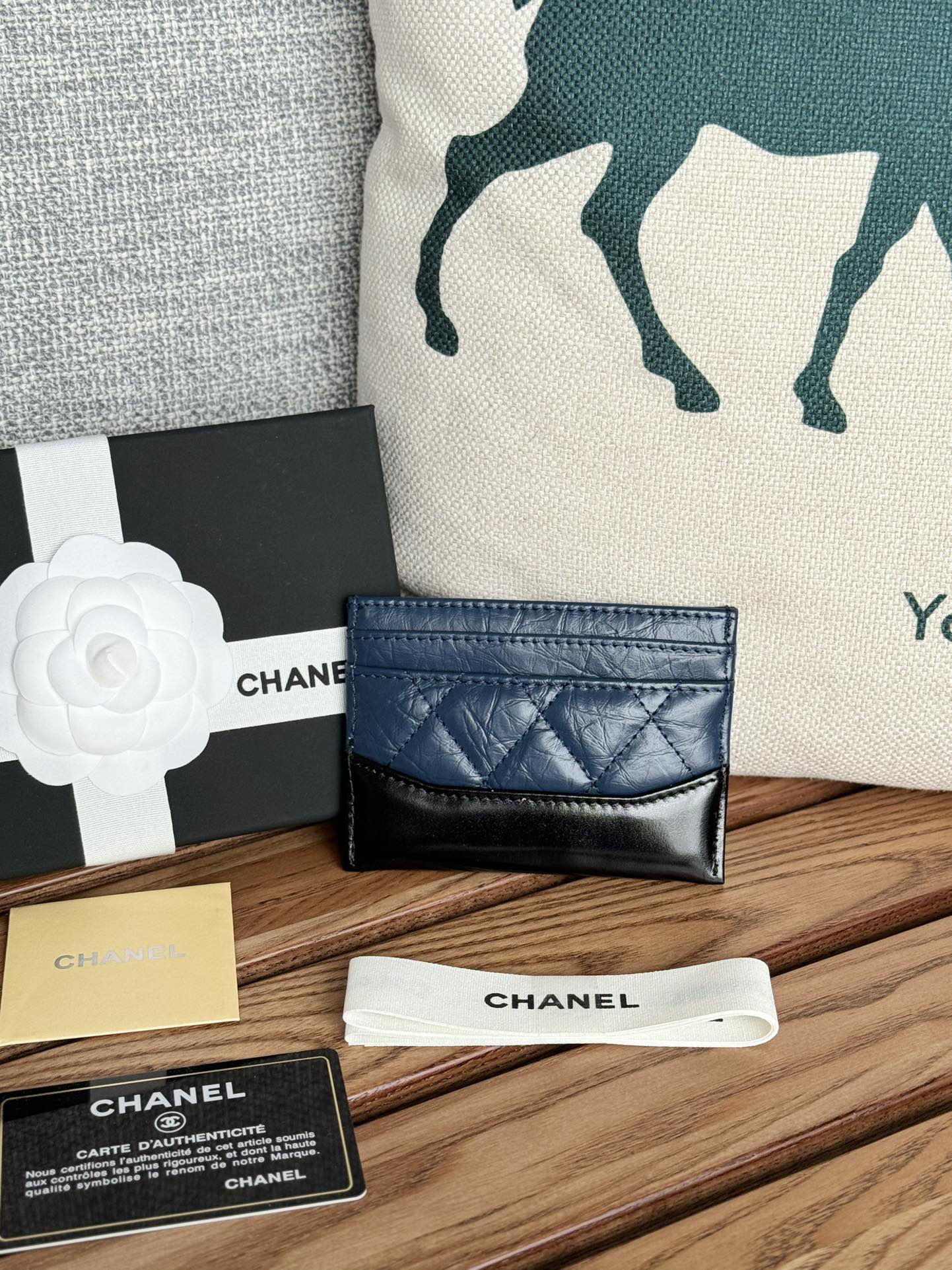 [TOP] CHANEL Card Holder Calfskin 11x7.5x0.5cm - Blue - 711 Luxury