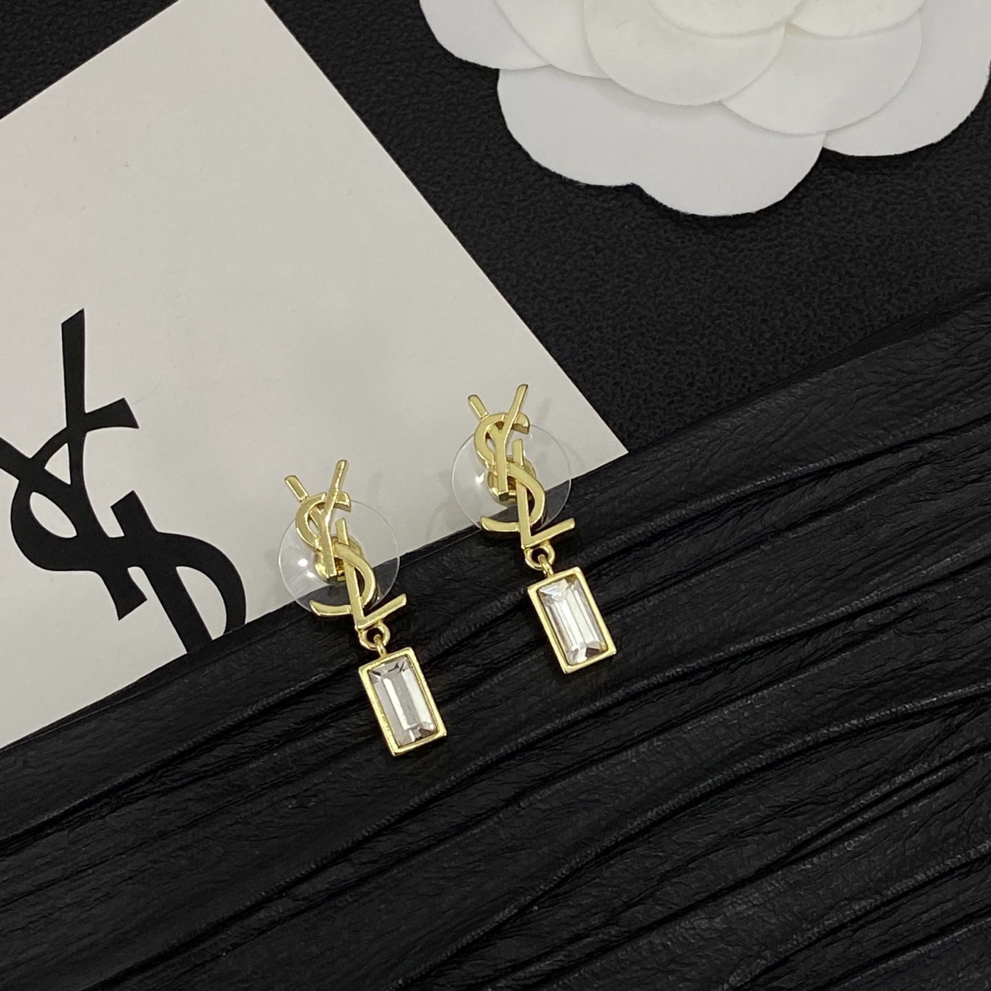 [TOP] Yves Saint Laurent YSL Earrings + Bracelet + Necklace Set - Gold - 711 Luxury
